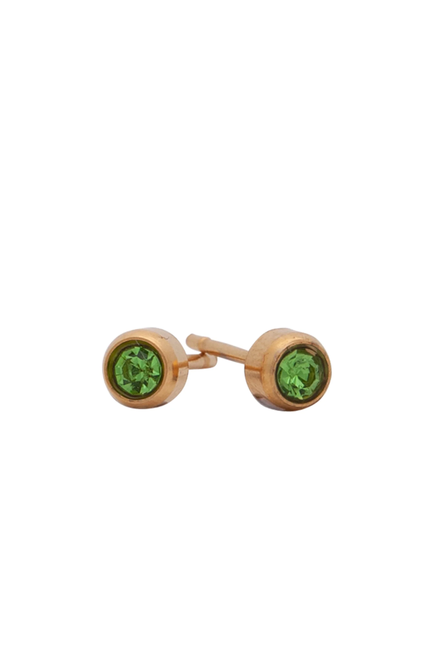 EURO 51280 Light Green August Birthstone 4mm Gold