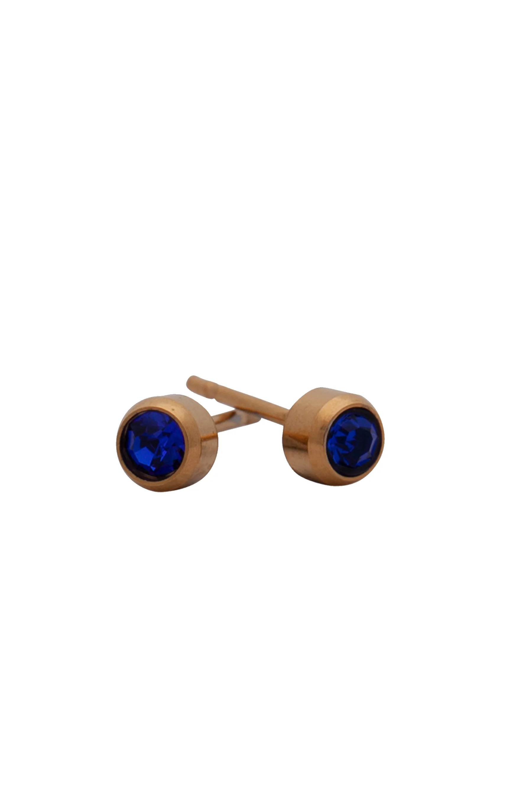 EURO 51290 Blue Sapphire Crystal September Birthstone 4mm Gold