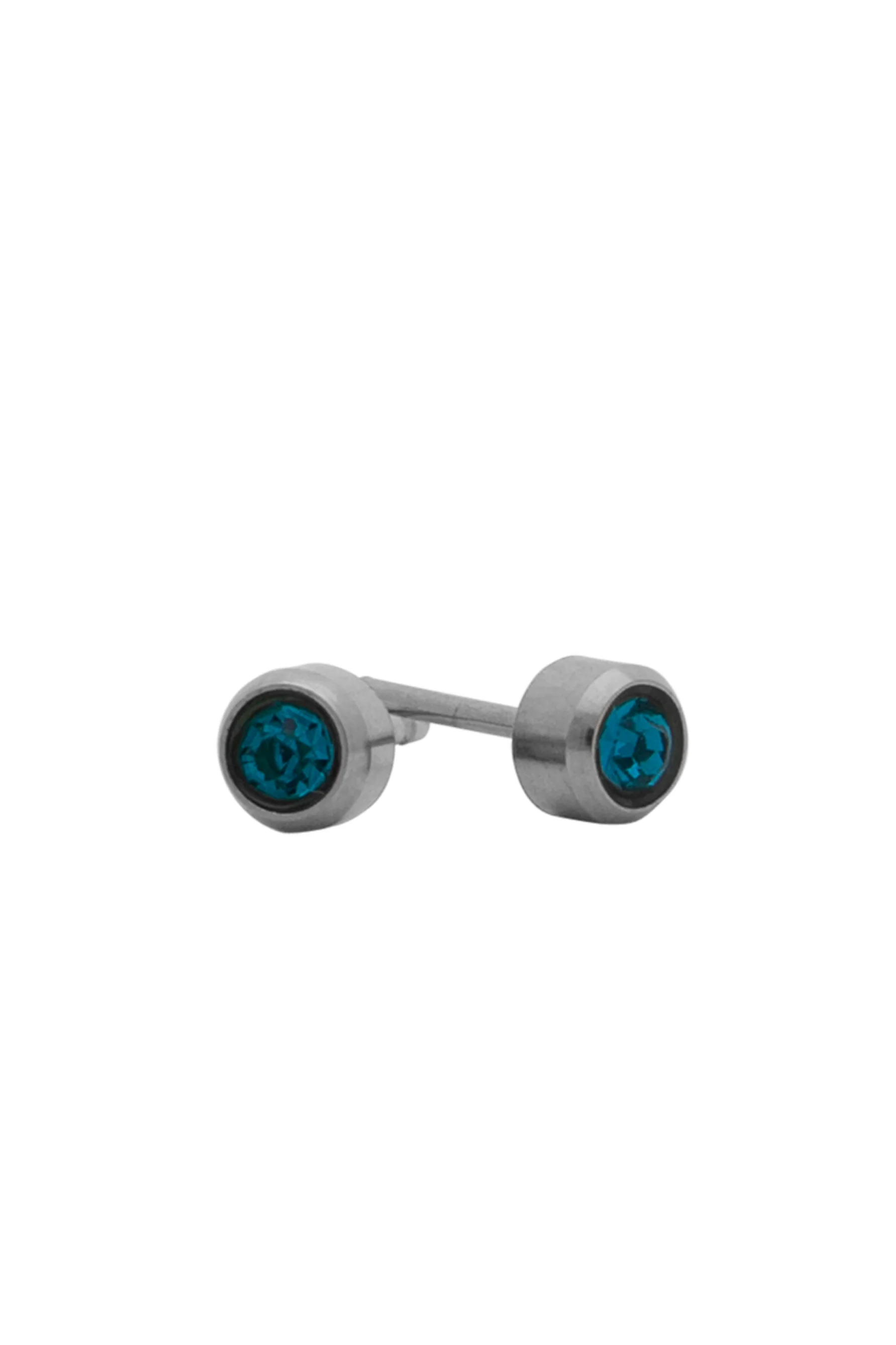 EURO 51321 December Birthstone 4mm Stainless Steel Studs