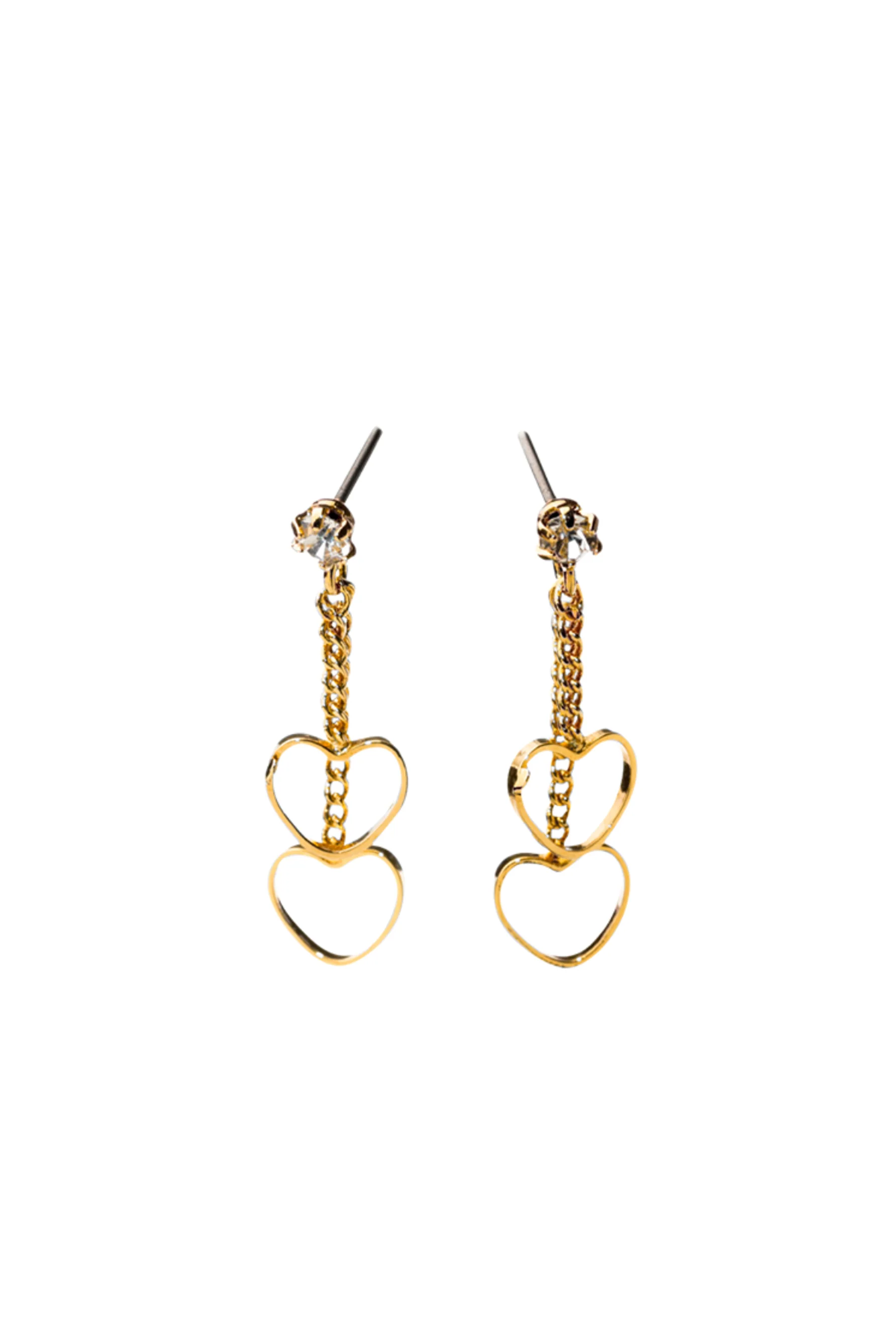 EURO 52240 Gold Double Heart Drops