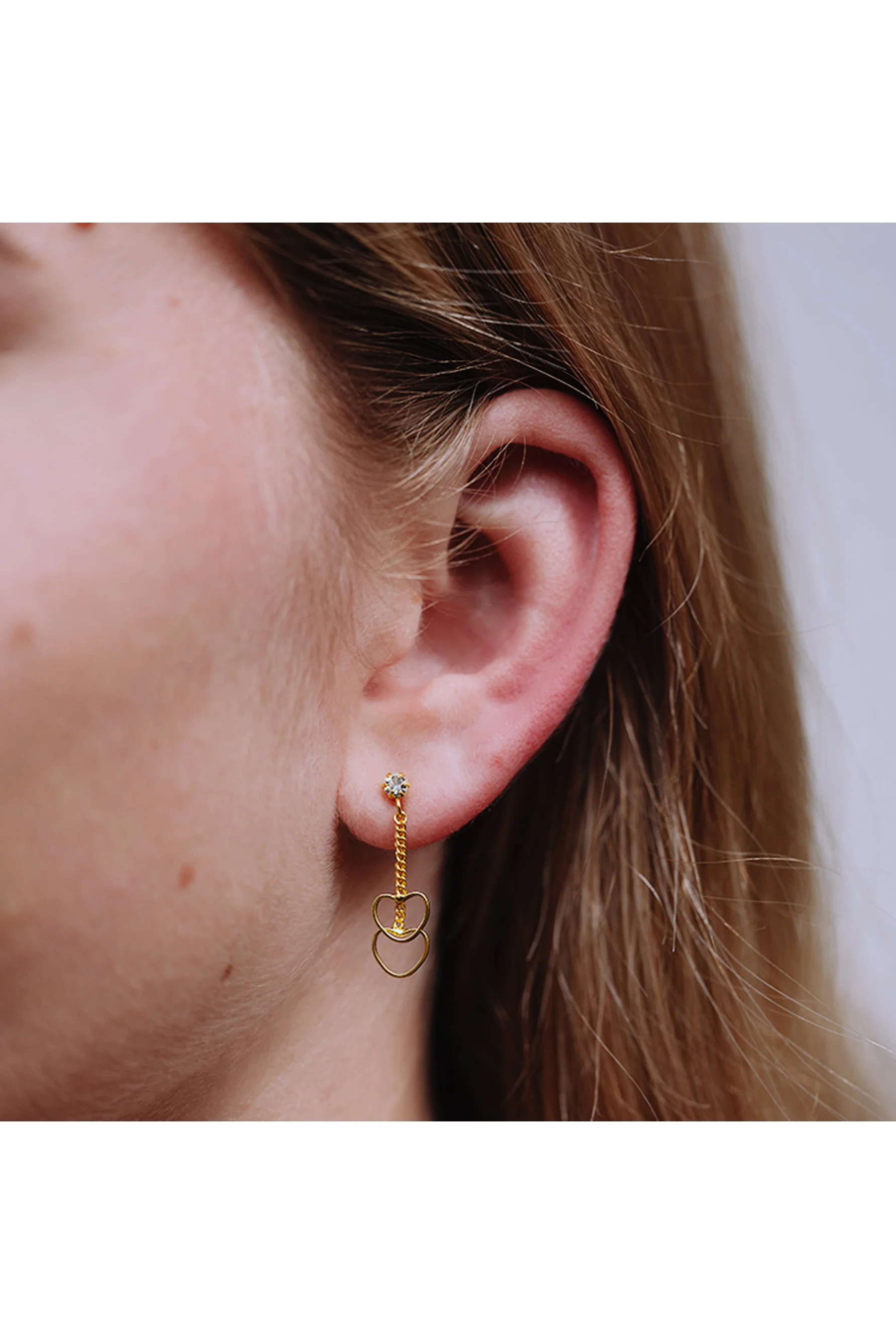 EURO 52240 Gold Double Heart Drops - Image 2