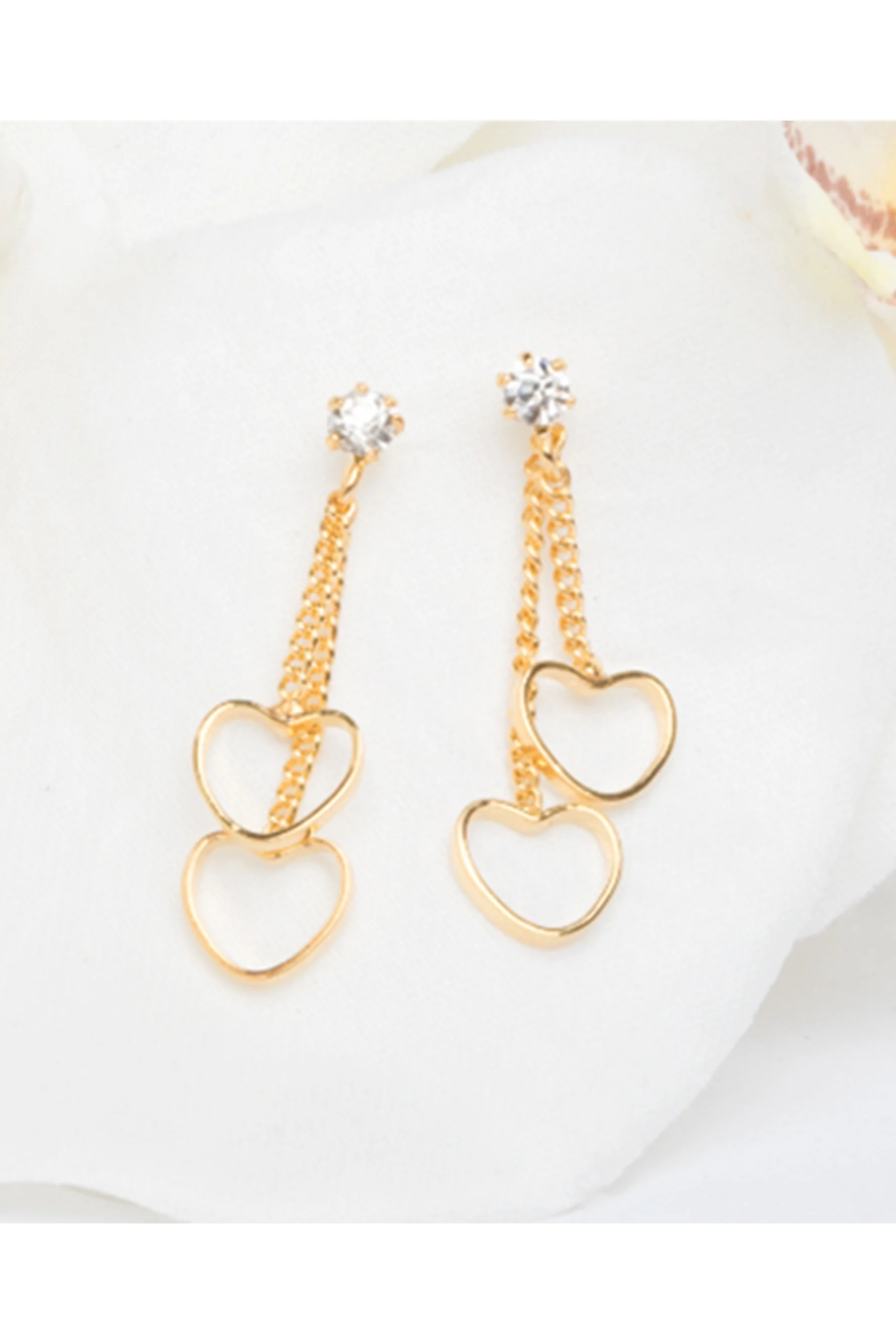 EURO 52240 Gold Double Heart Drops - Image 3
