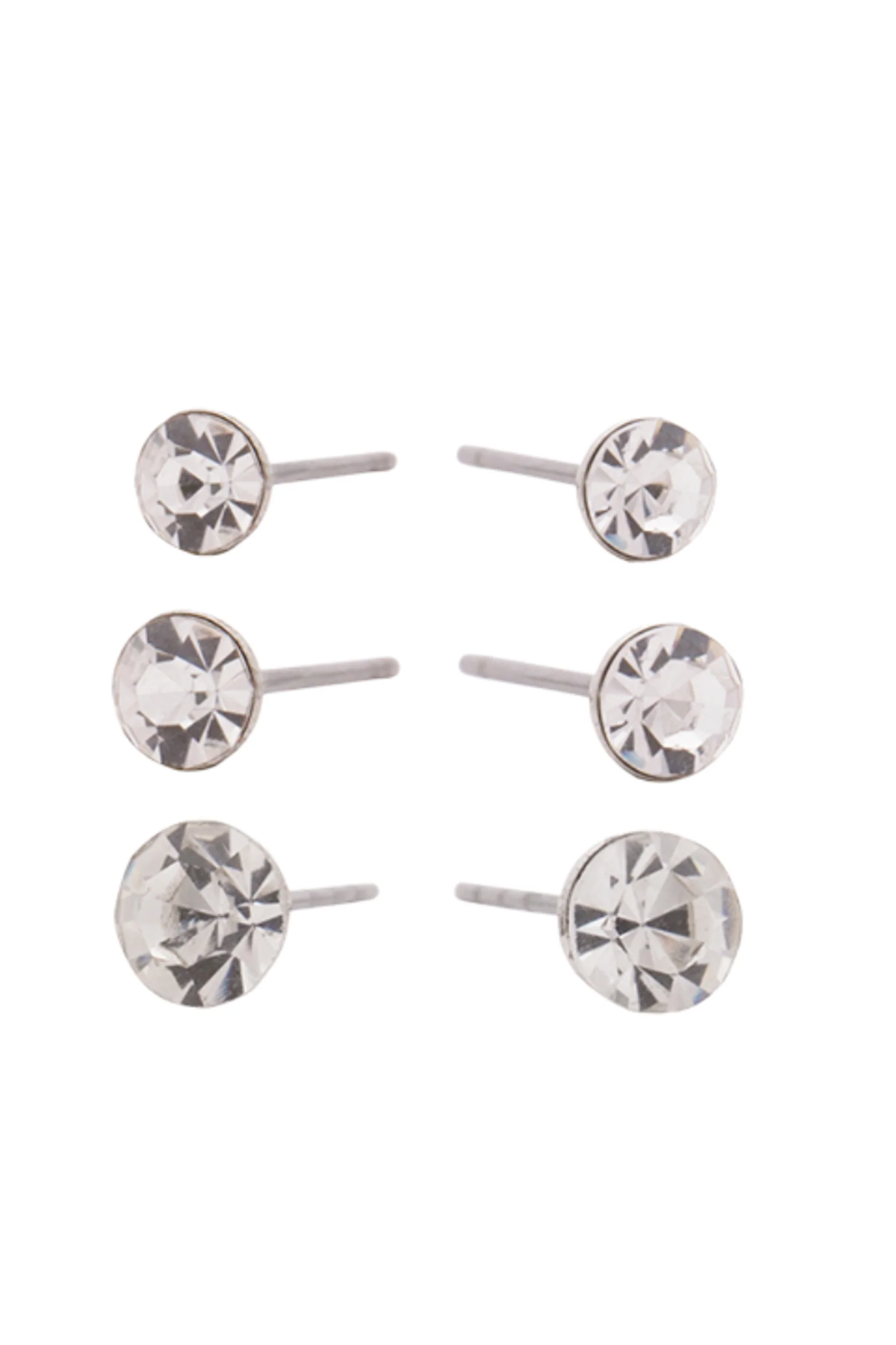 EURO 53351 Clear Crystal Stud Trio