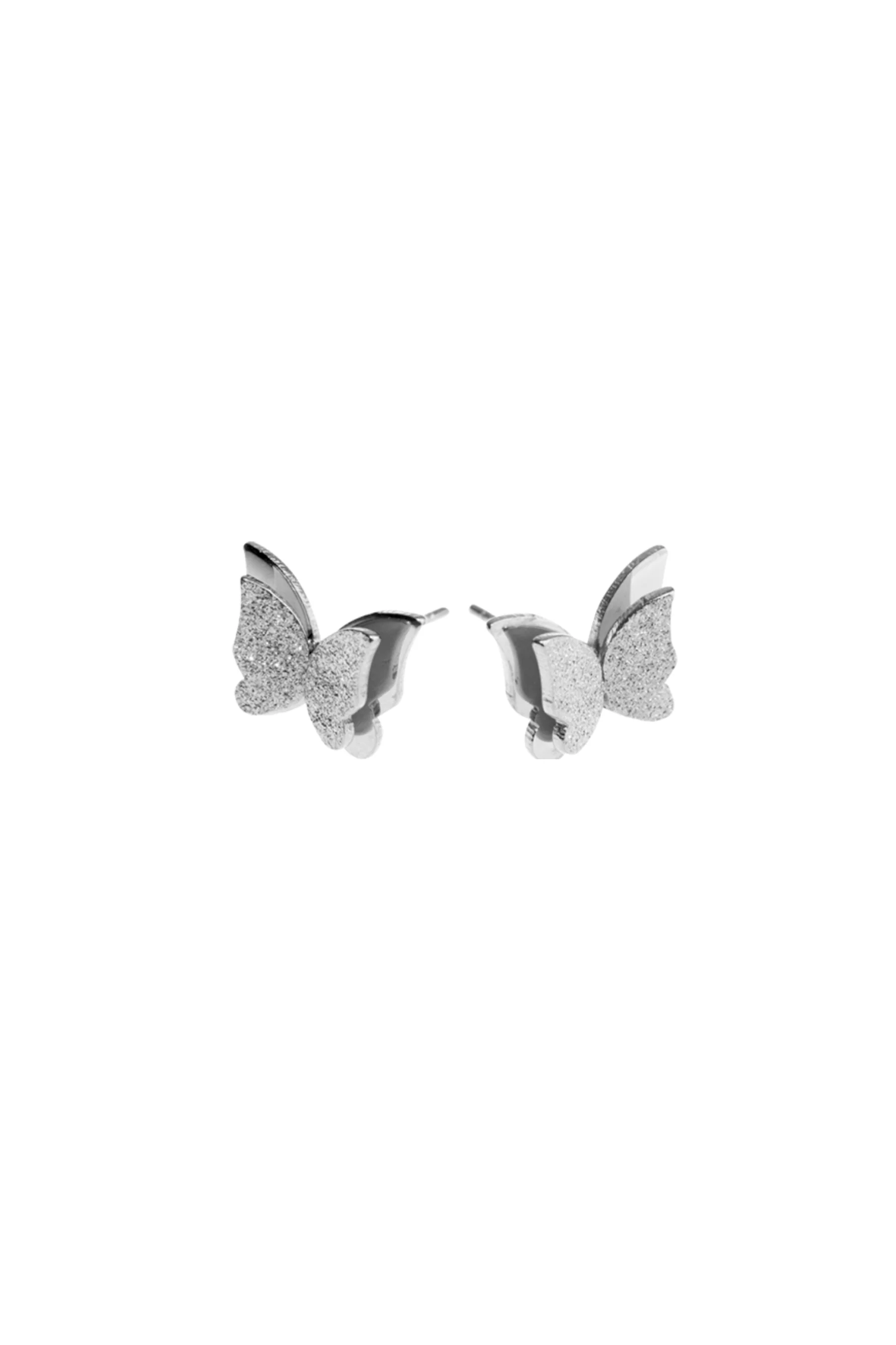 EURO 54351 Steel Double-Winged Butterfly Studs
