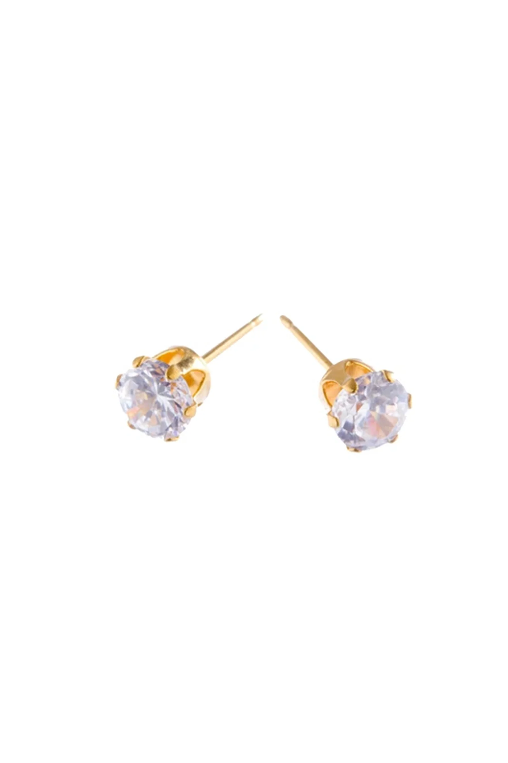 EURO 56030 5mm Cubic Zirconia Gold Studs