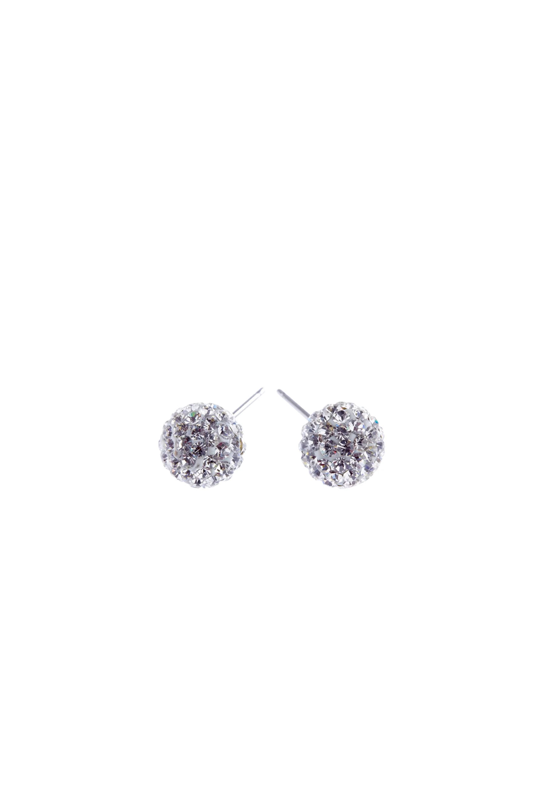 EURO 56771 Sparkle Ball Clear Crystal Studs