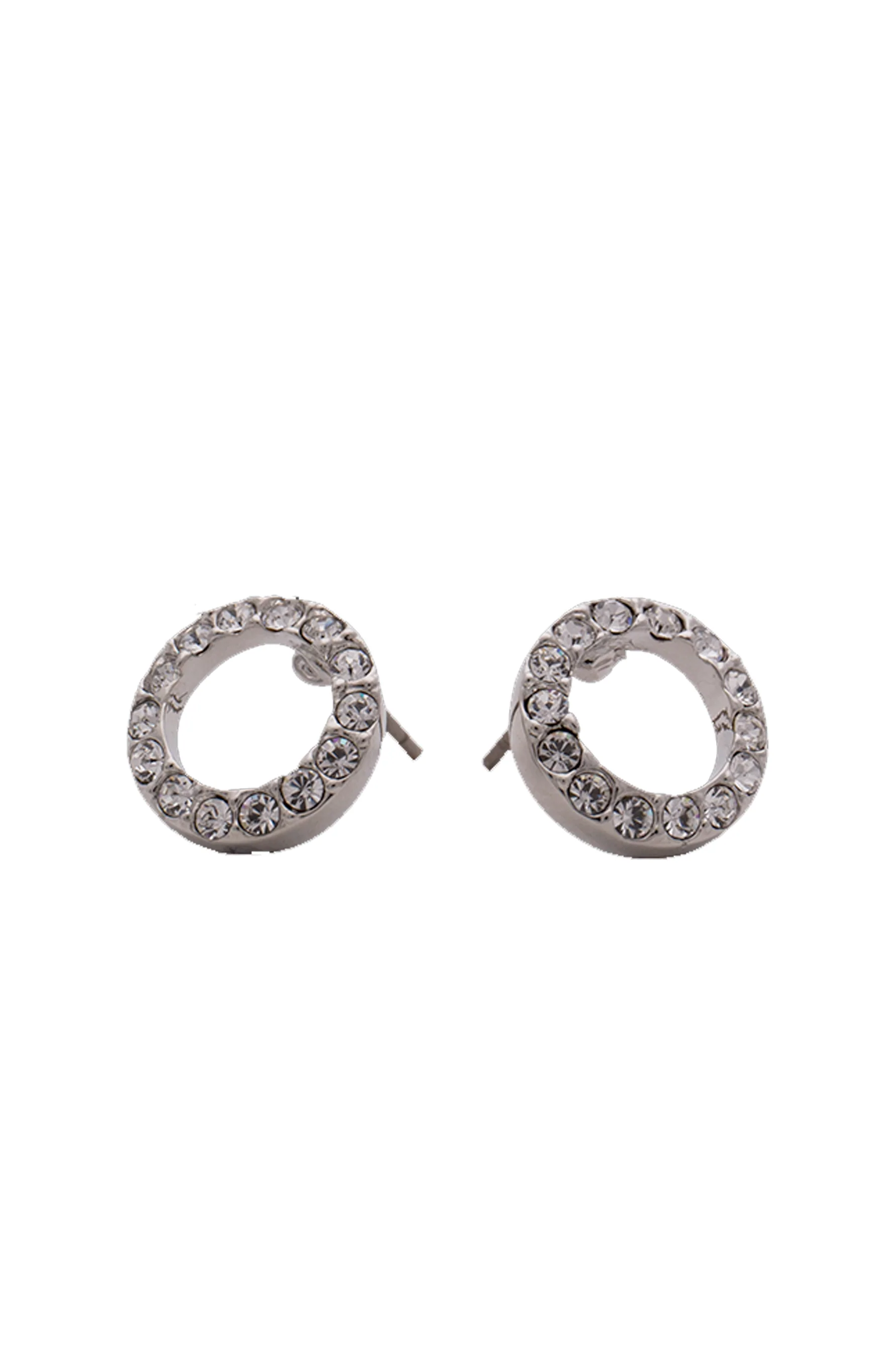 EURO 59521 Silver Open Clear Crystal Circle