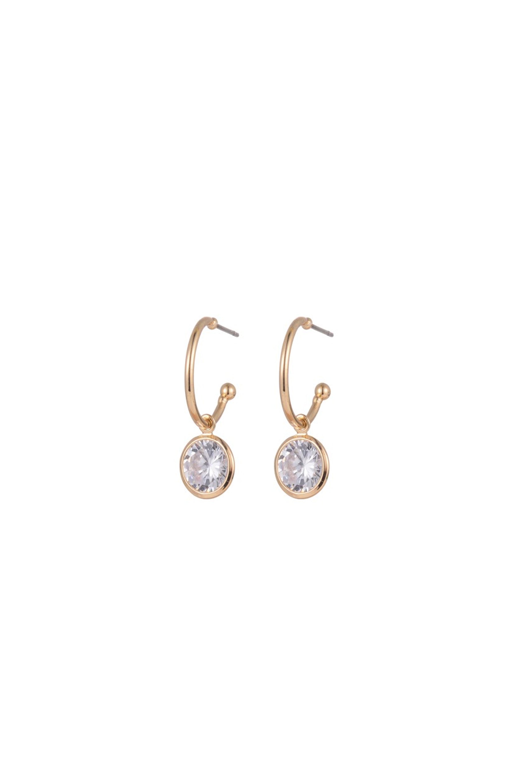 EURO 58600 Gold Hoop with Crystal