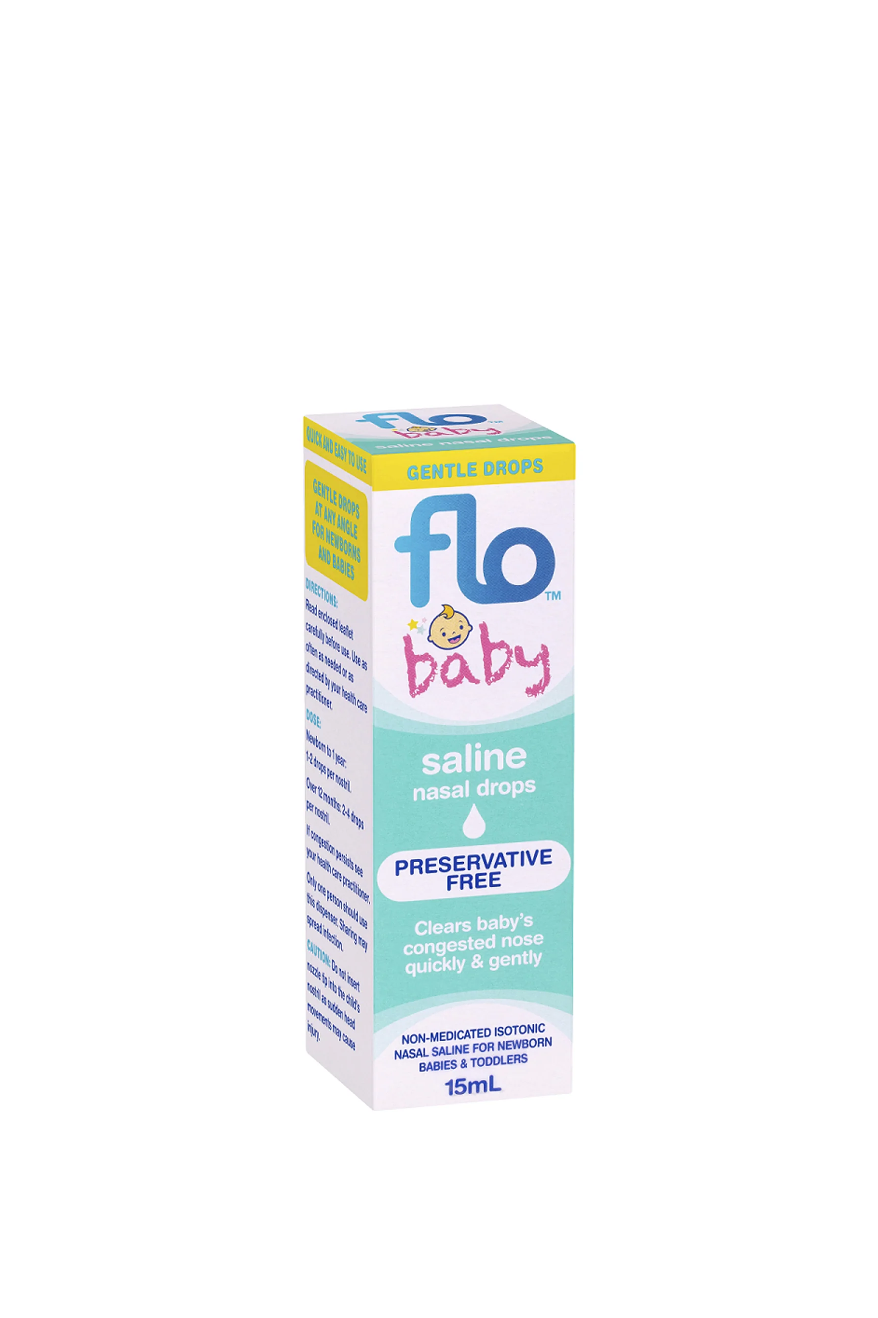 FLO Baby Saline + Nasal Drops 15ml