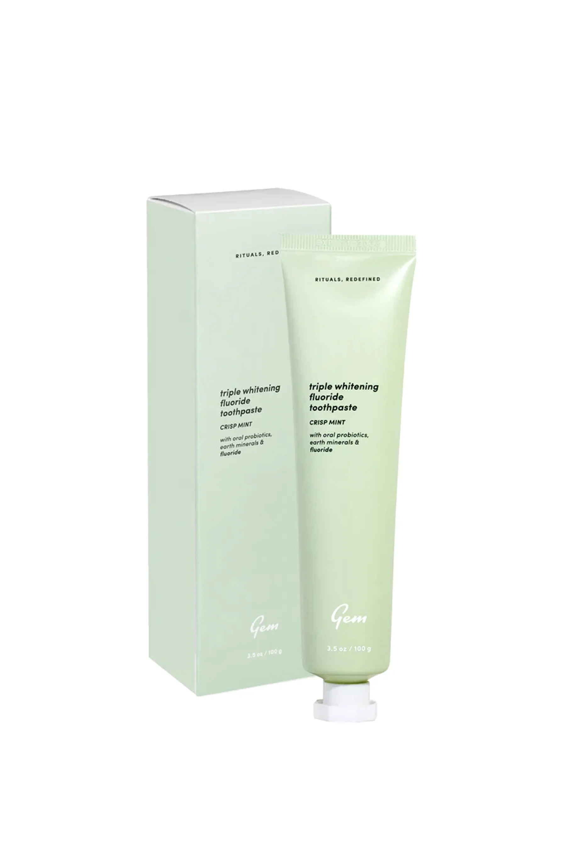 GEM Triple Whitening Toothpaste Fluoride Crisp Mint 100g