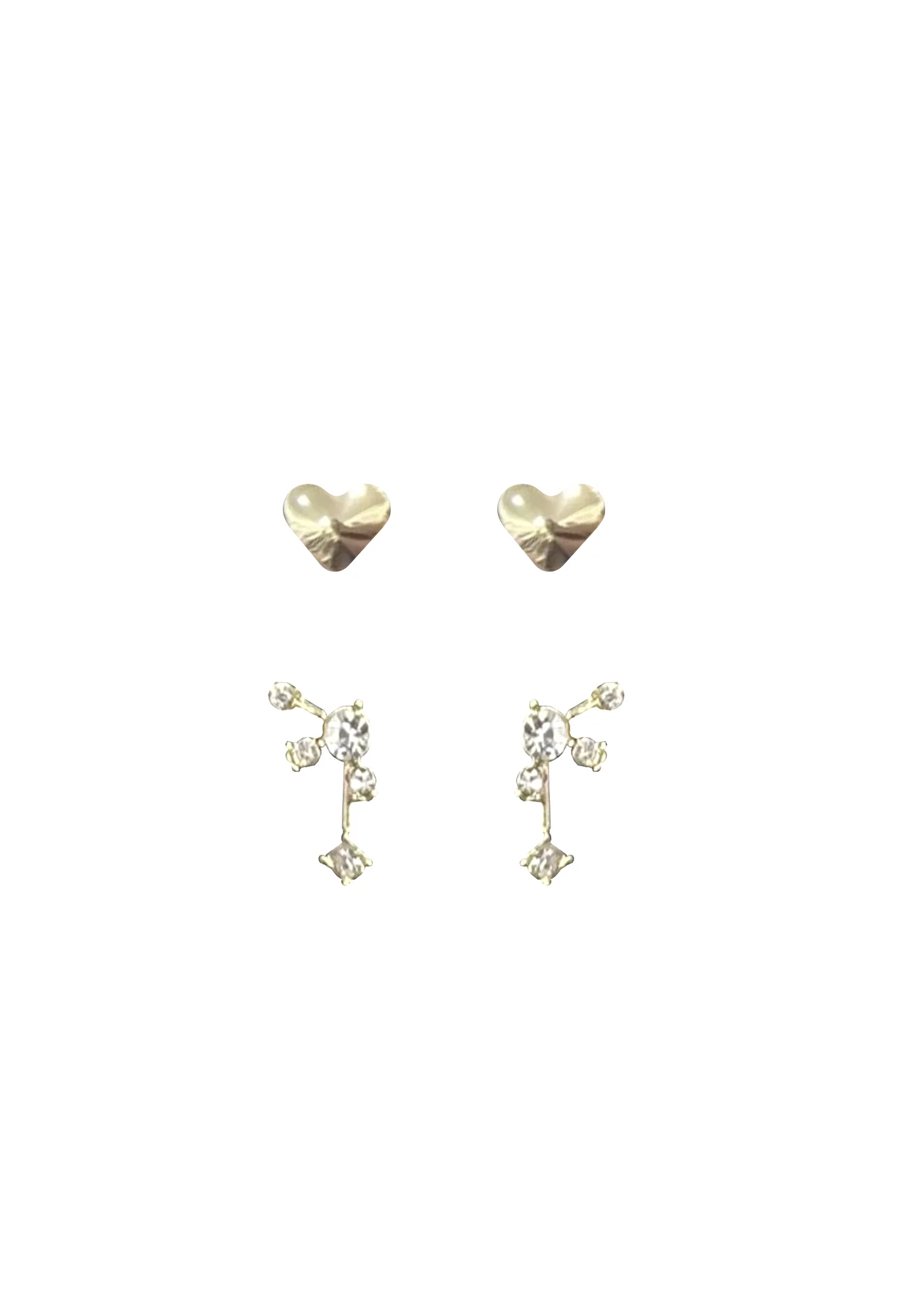 EURO Gold Heart & Constellation Studs