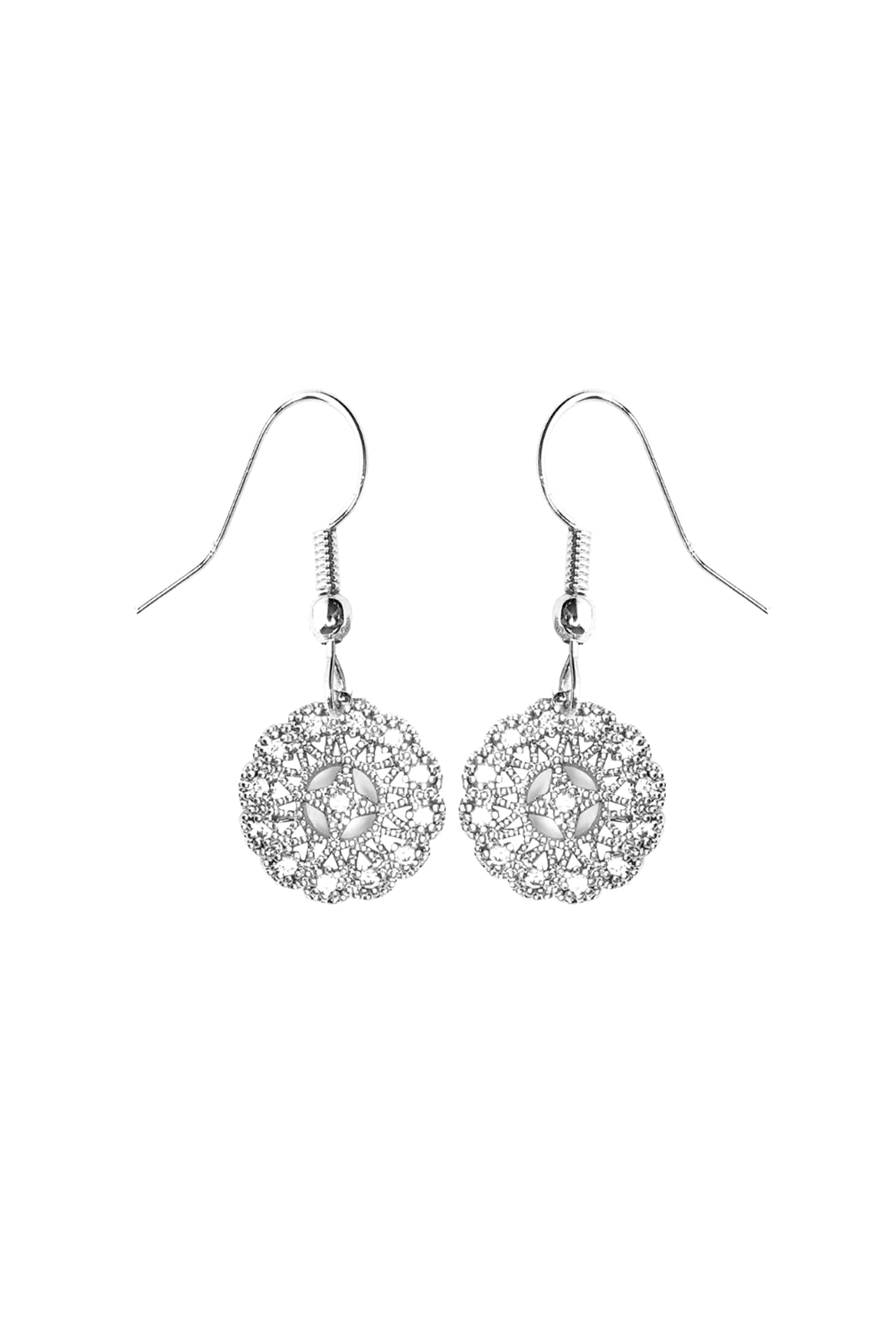 GLAM Silver Circle Drops