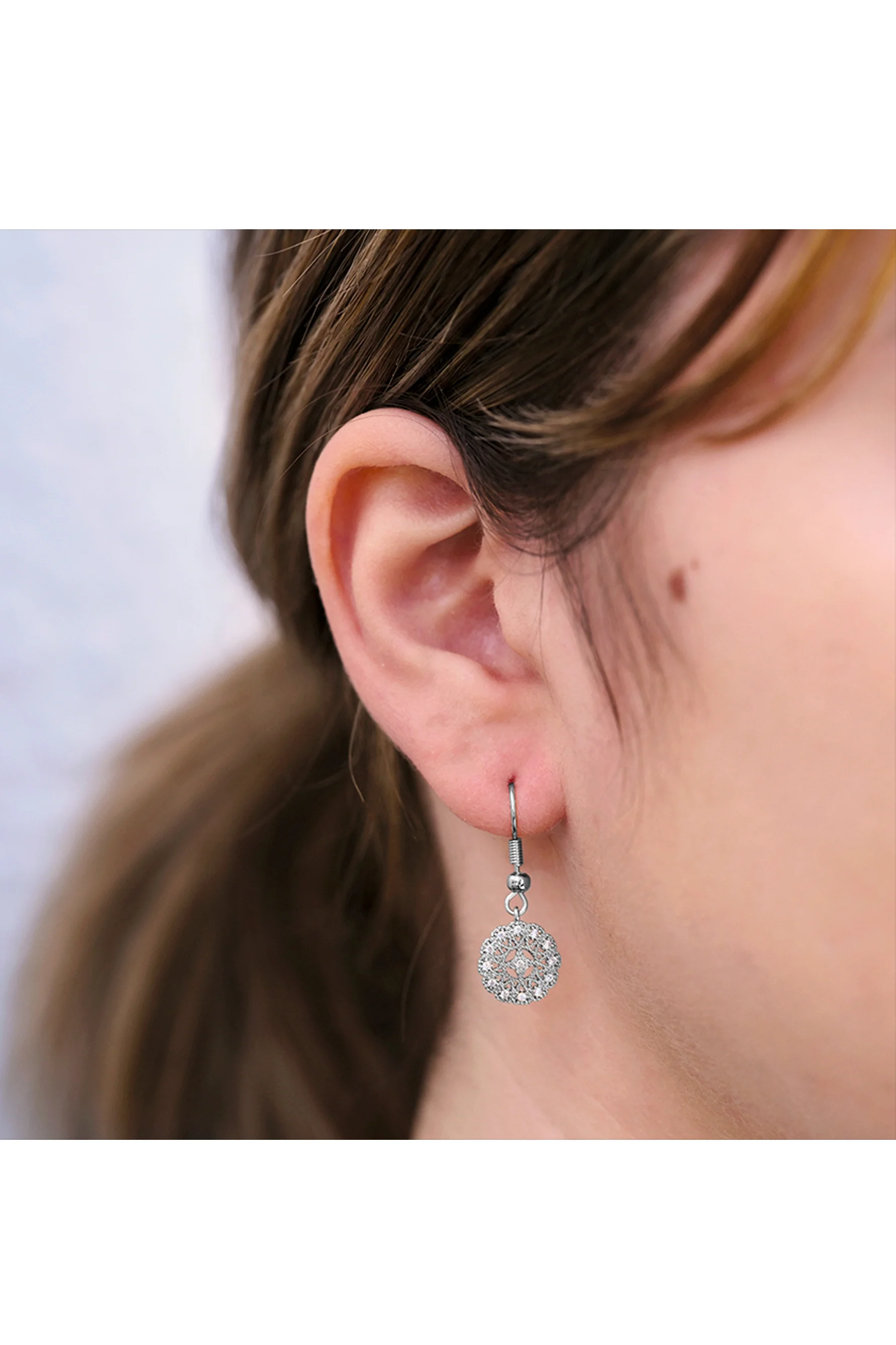 GLAM Silver Circle Drops - Image 2
