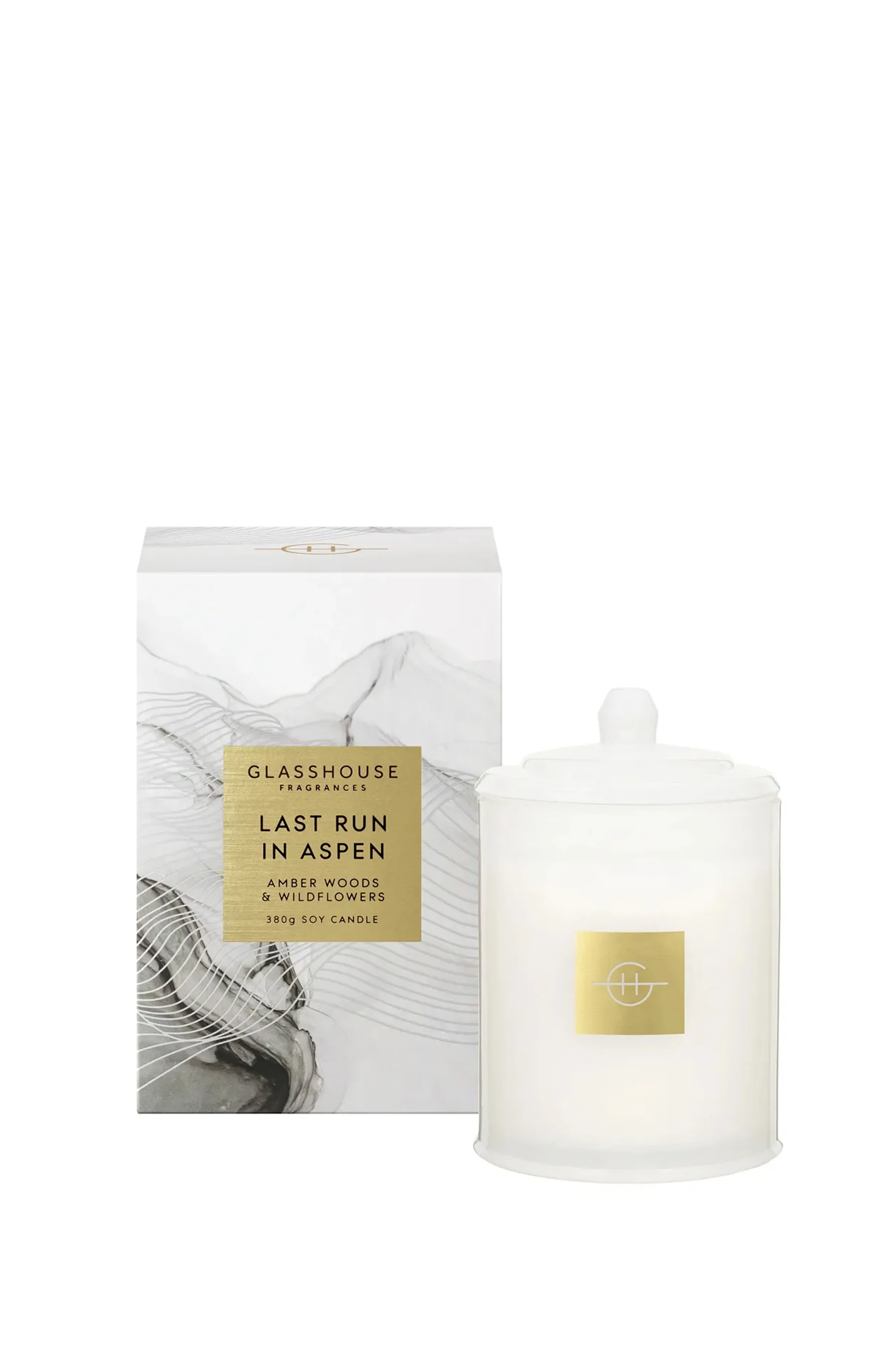 GLASSHOUSE FRAGRANCES Candle Last Run In Aspen 380g