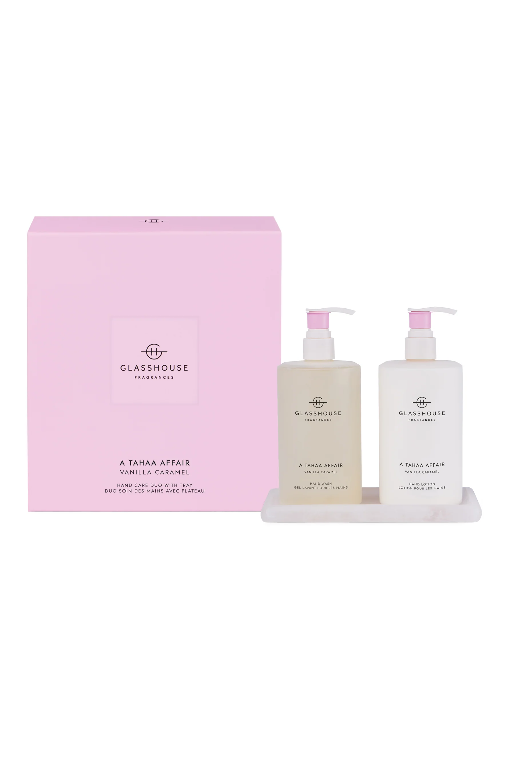 GLASSHOUSE FRAGRANCES Hand Lotion & Tray A Tahaa Affair 2pc Set
