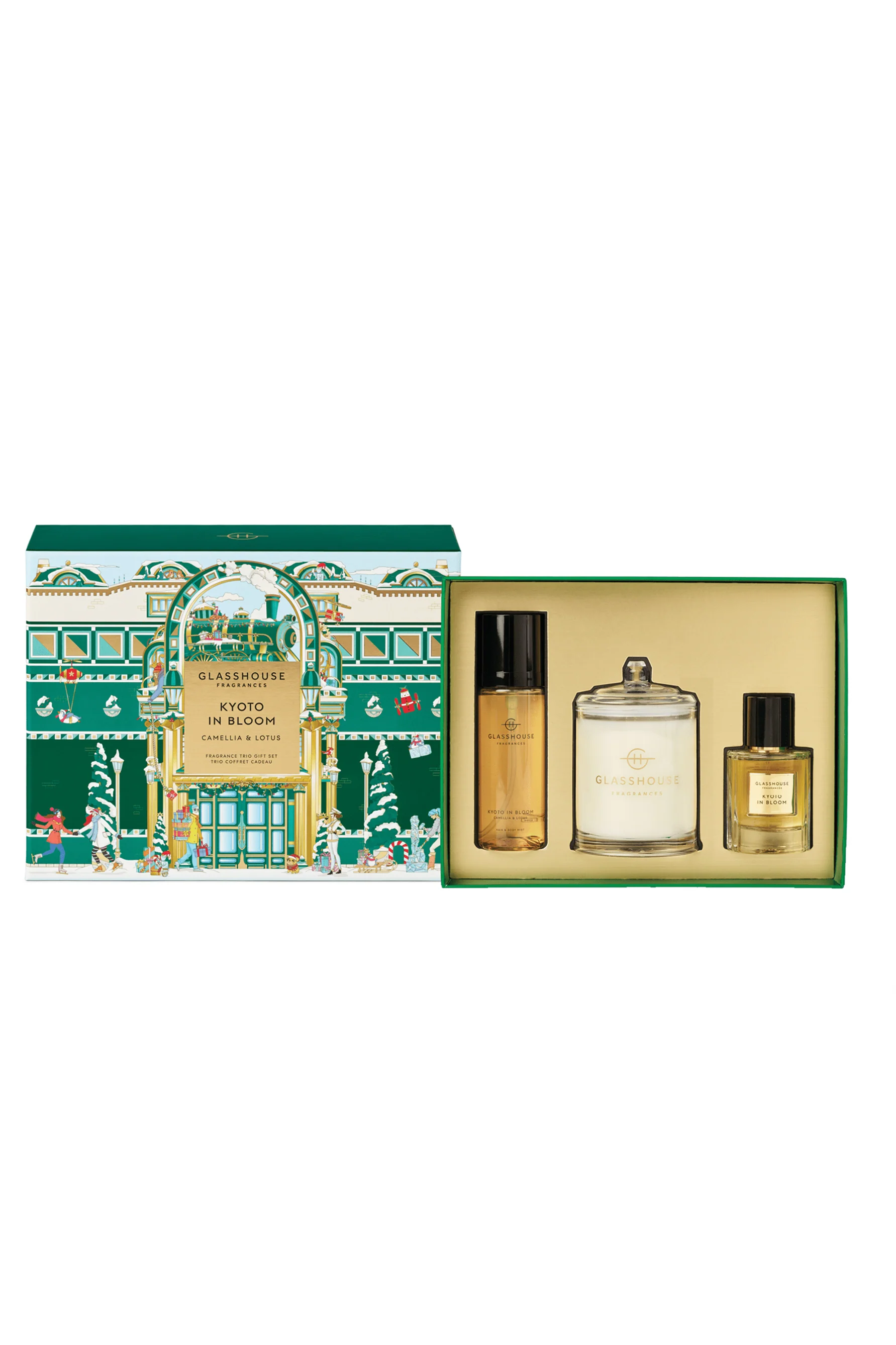 GLASSHOUSE FRAGRANCES Kyoto In Bloom Fragrance Trio Set
