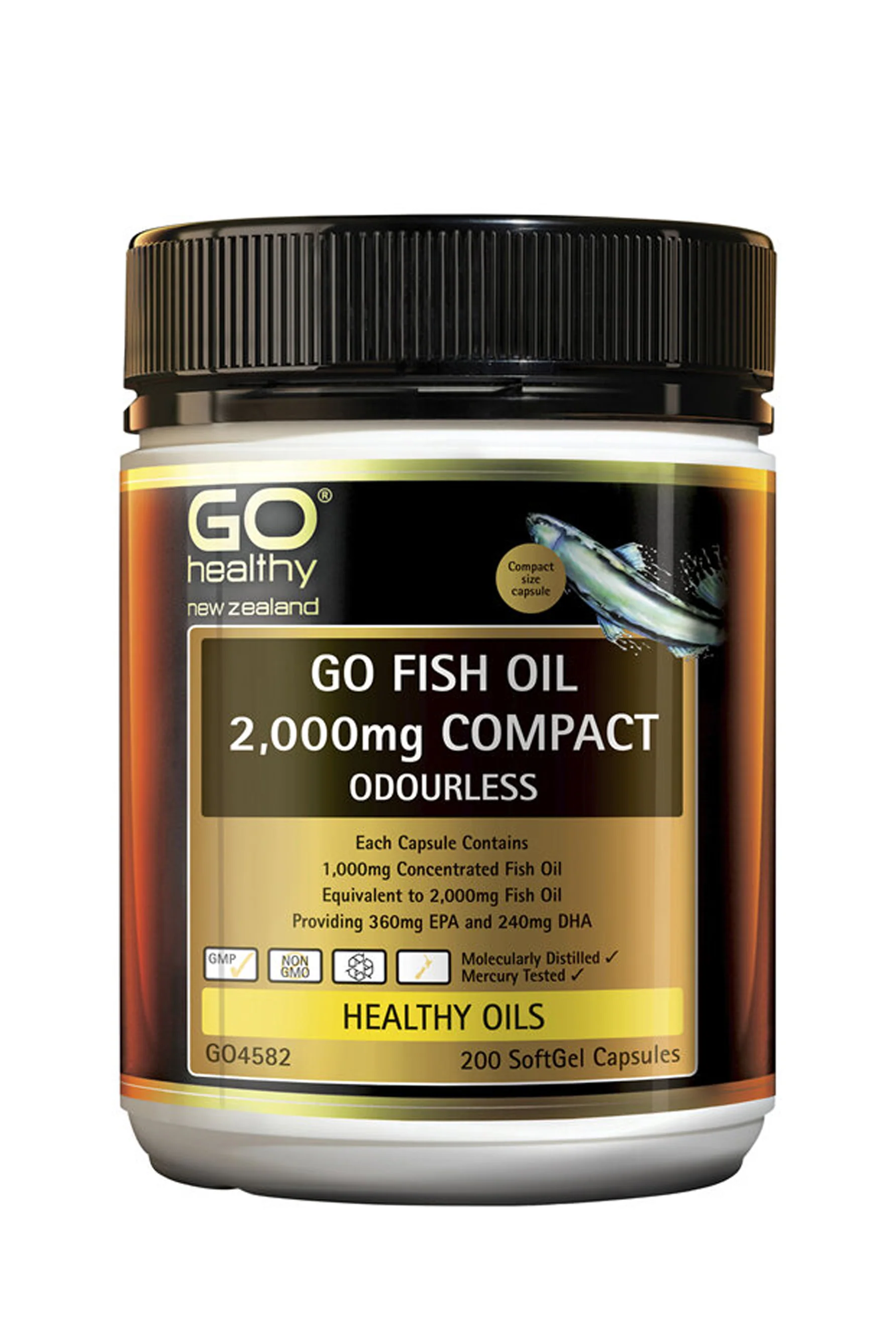 GO Healthy Fish Oil 2000mg Compact 200 Capsules