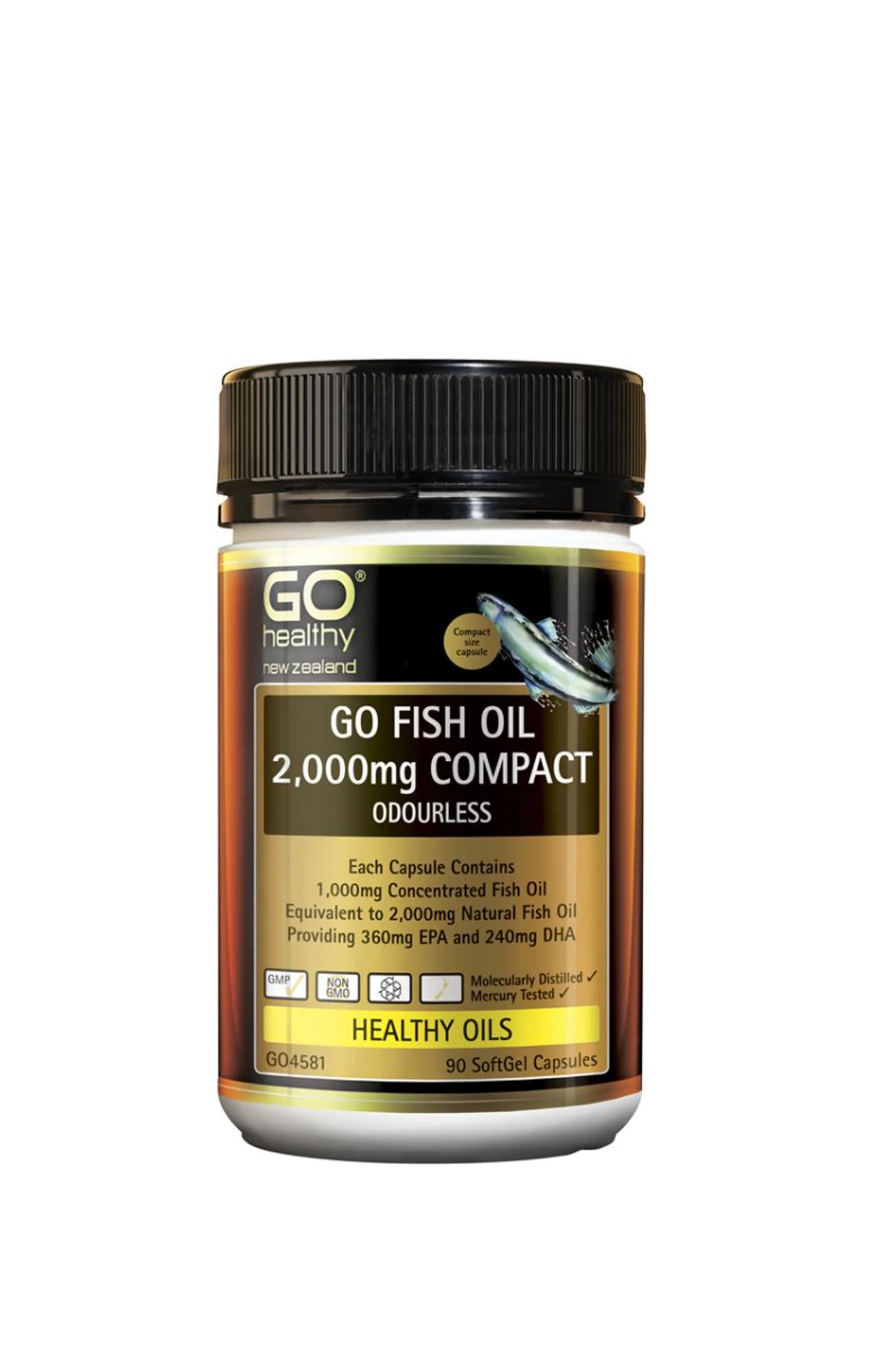 GO HEALTHY GO Fish Oil 2000mg Odourless 90 Capsules