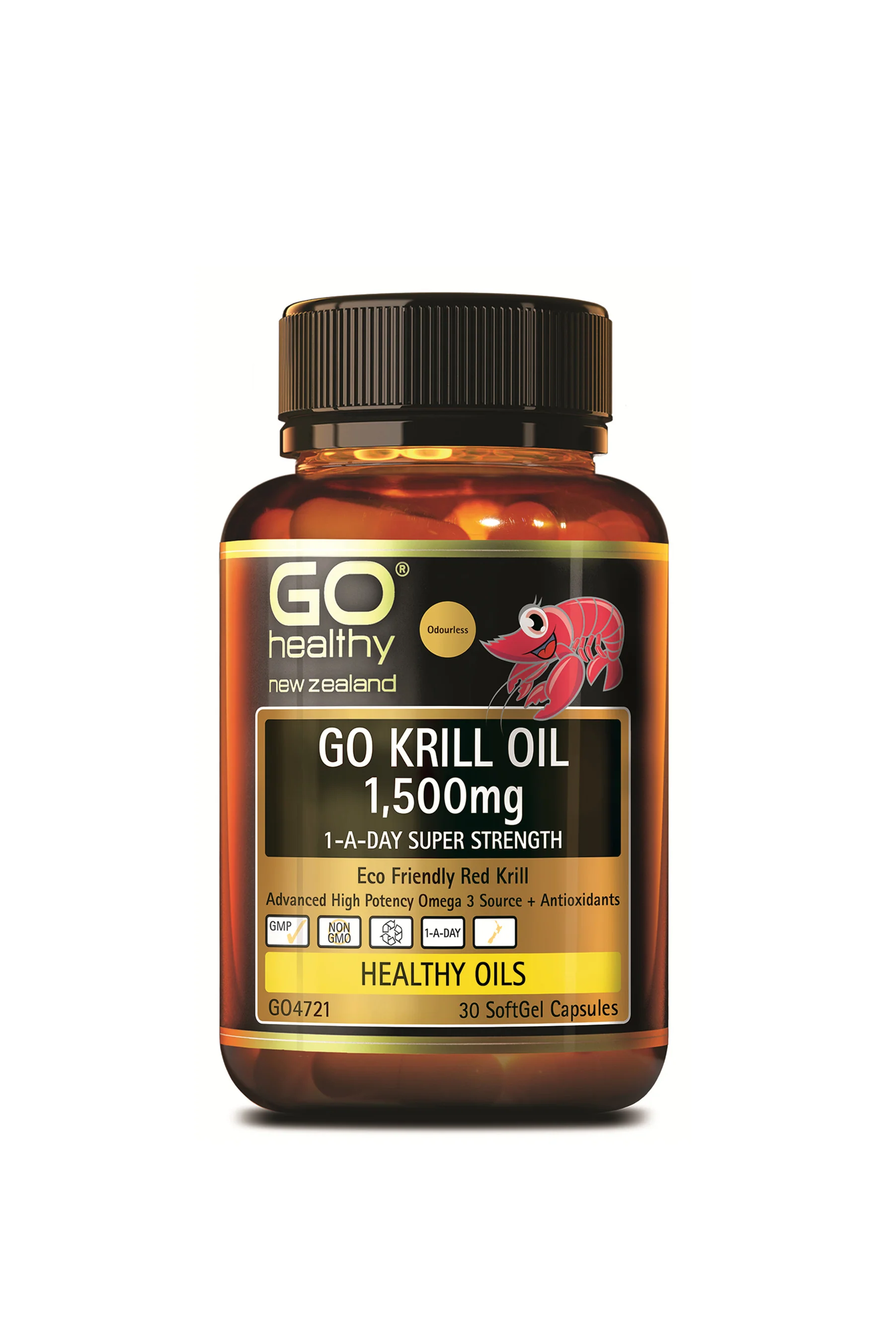 GO HEALTHY Krill Oil 1500mg 1-A-Day 30 Capsules