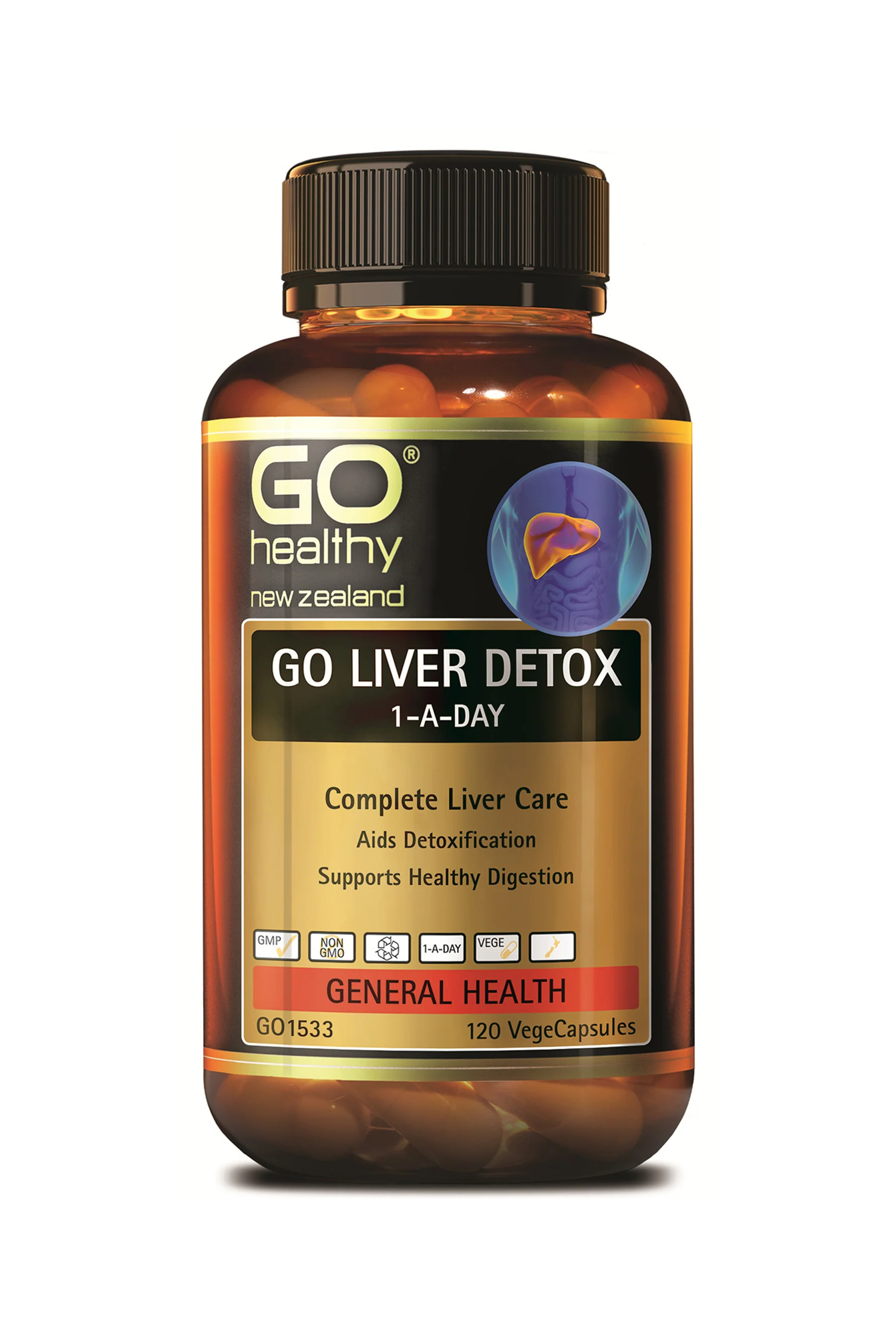 GO HEALTHY Liver Detox 1-A-Day 120 Capsules
