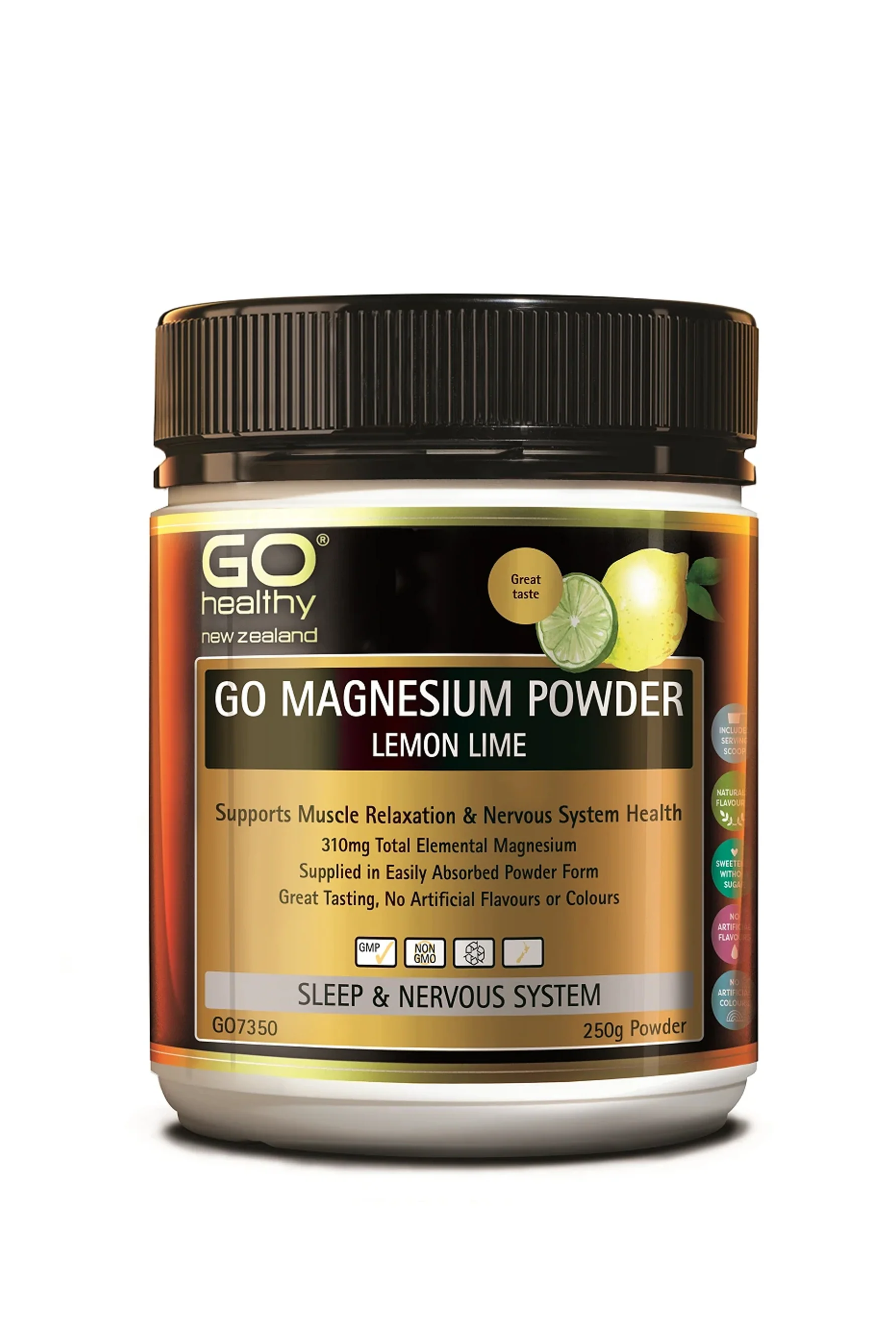 GO HEALTHY Go Magnesium Powder Lemon & Lime 250g