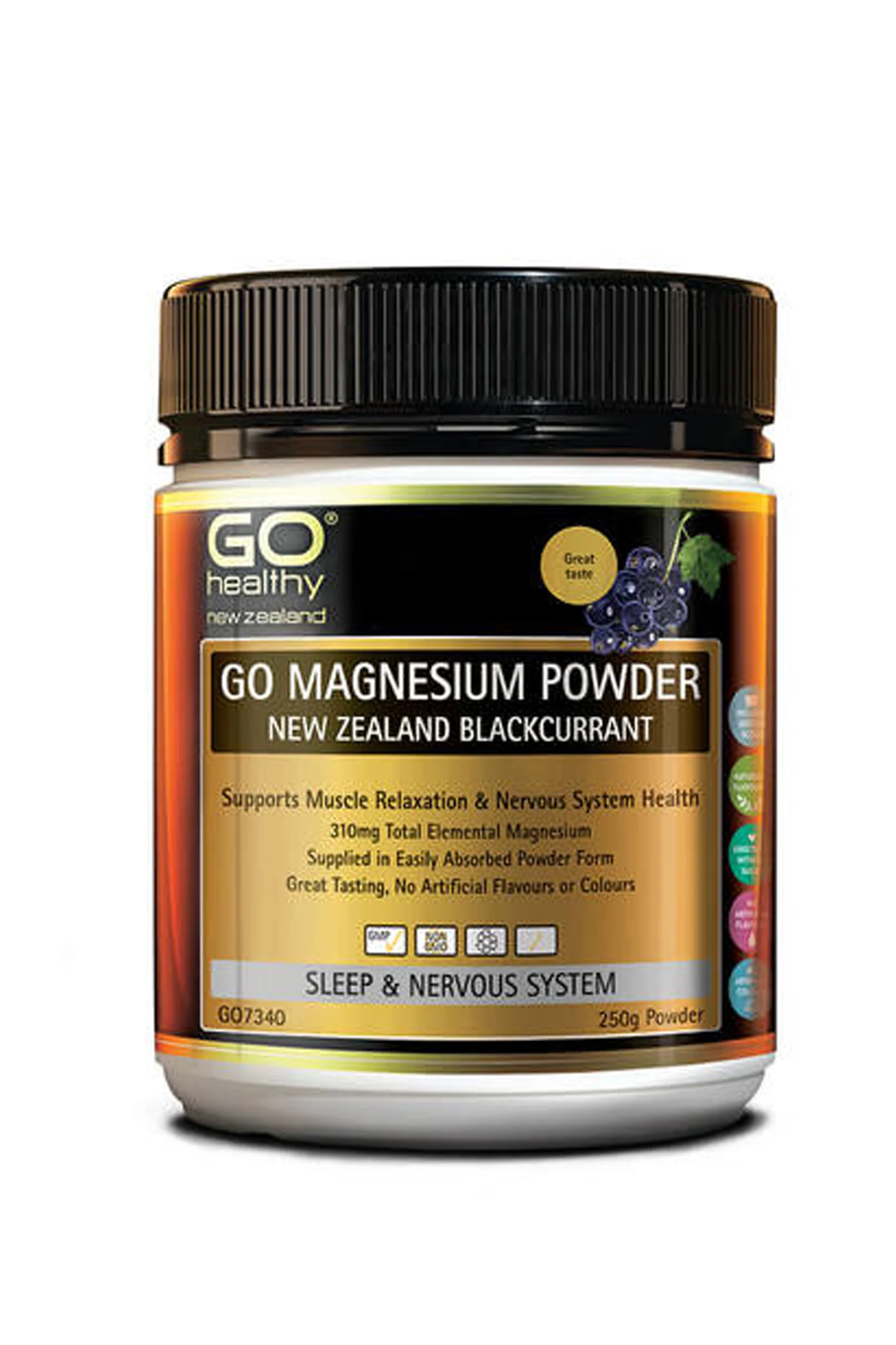 GO HEALTHY Go Magnesium Powder NZ Blackcurrant 250g