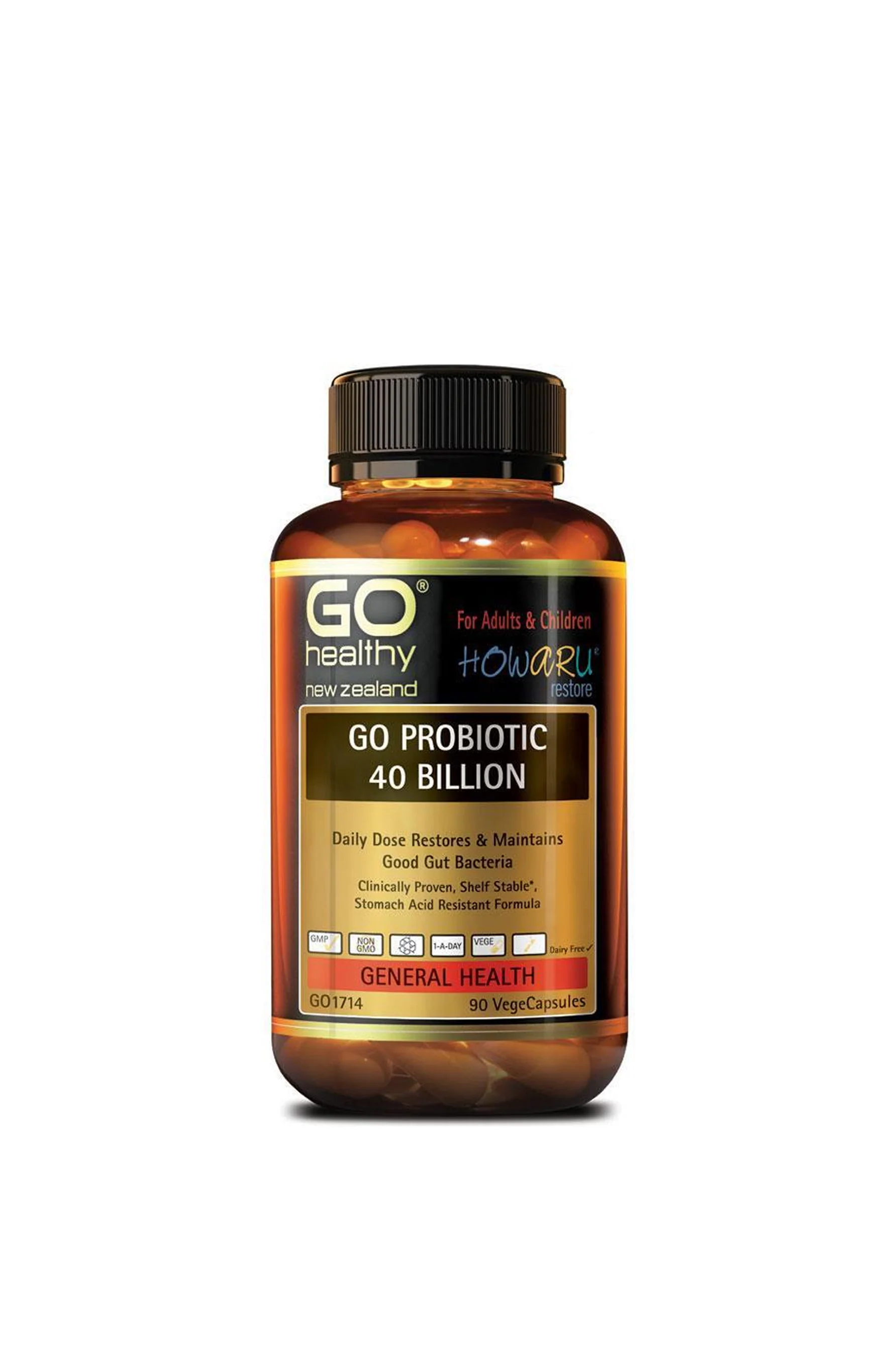 GO HEALTHY Go Probiotic 40 Billion Howaru Restore 90 Capsules