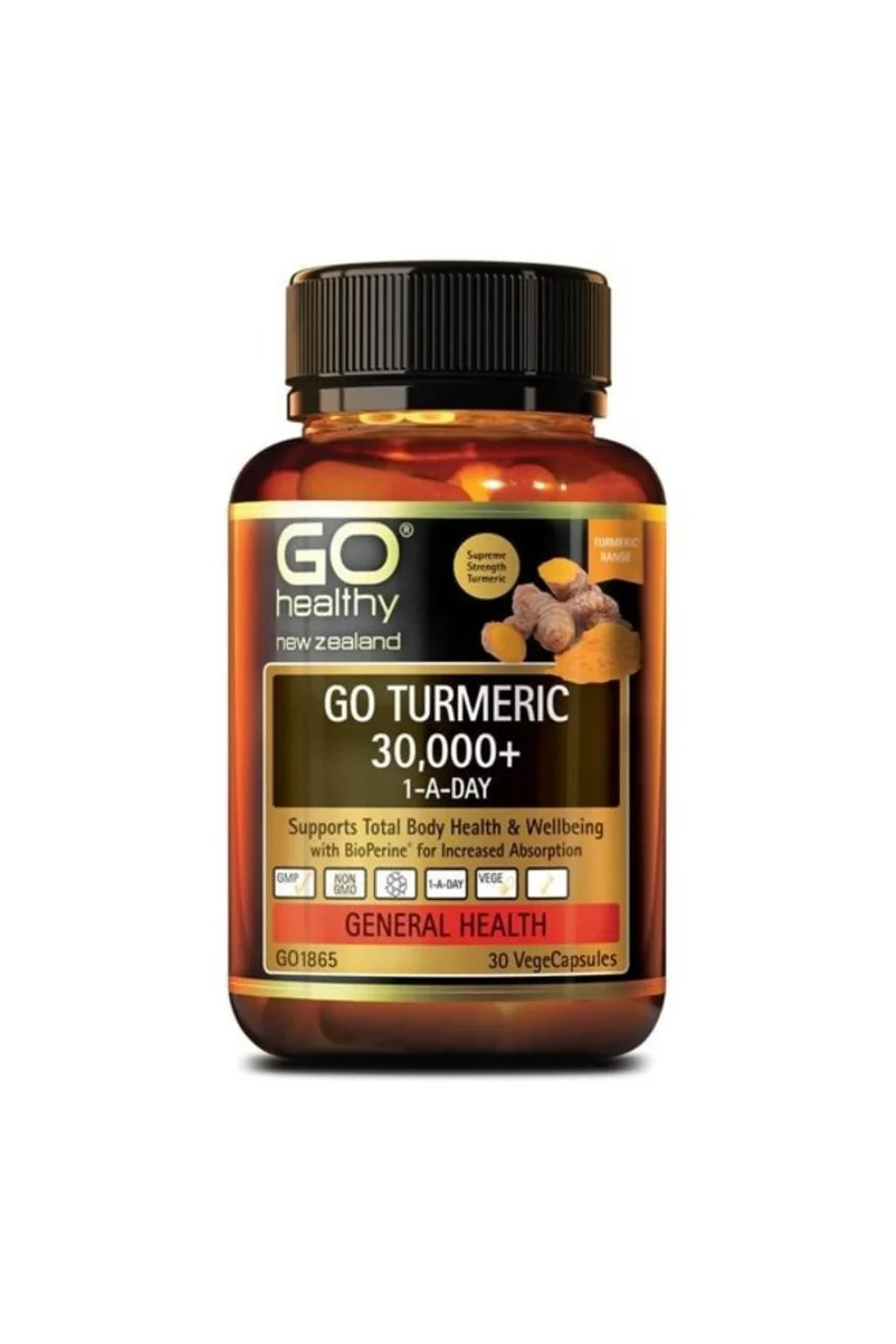GO HEALTHY Turmeric 30000+ 1-A-Day 30Vcap