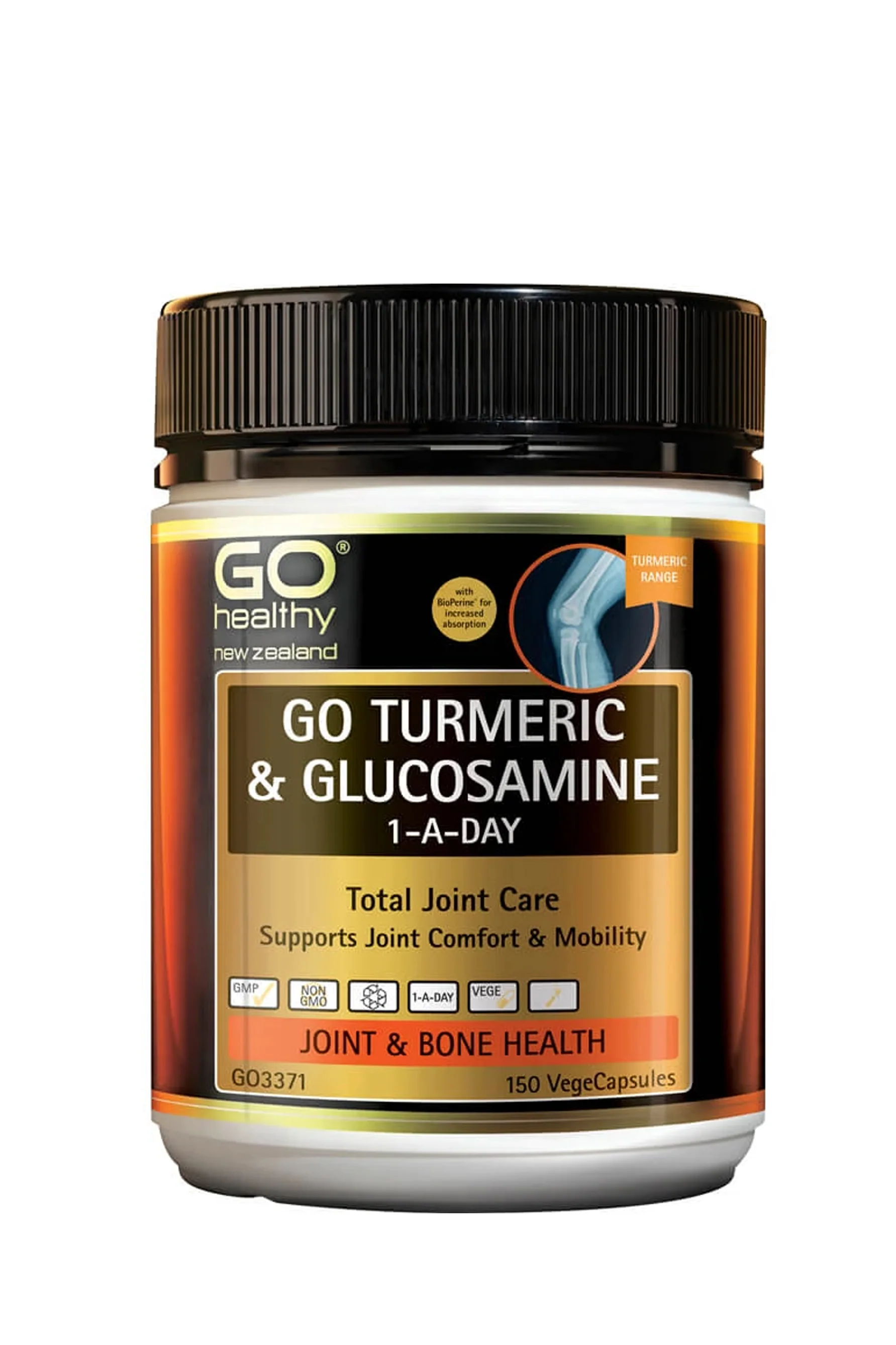 GO HEALTHY Turmeric + Glucosamine 1-A-Day 150 Capsules