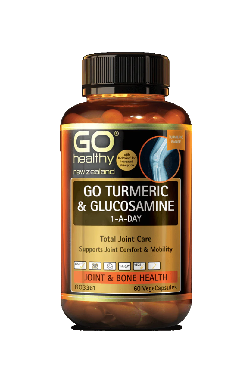 GO HEALTHY Turmeric + Glucosamine 1-A-Day 60Vcap