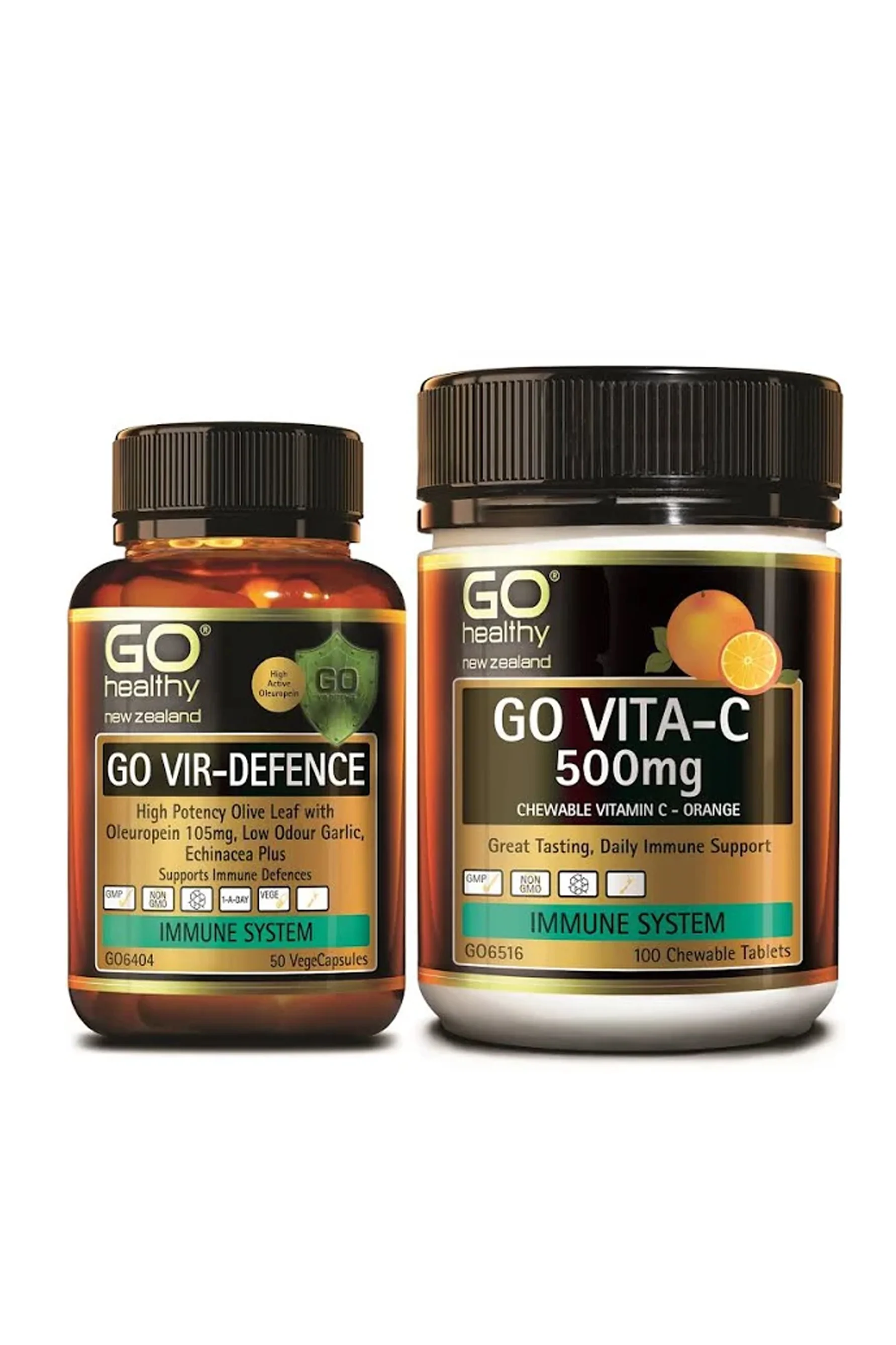 GO HEALTHY GO VIR-DEFENCE 50s+ GO Vit C Orange 100 Chewable Tablets Pack