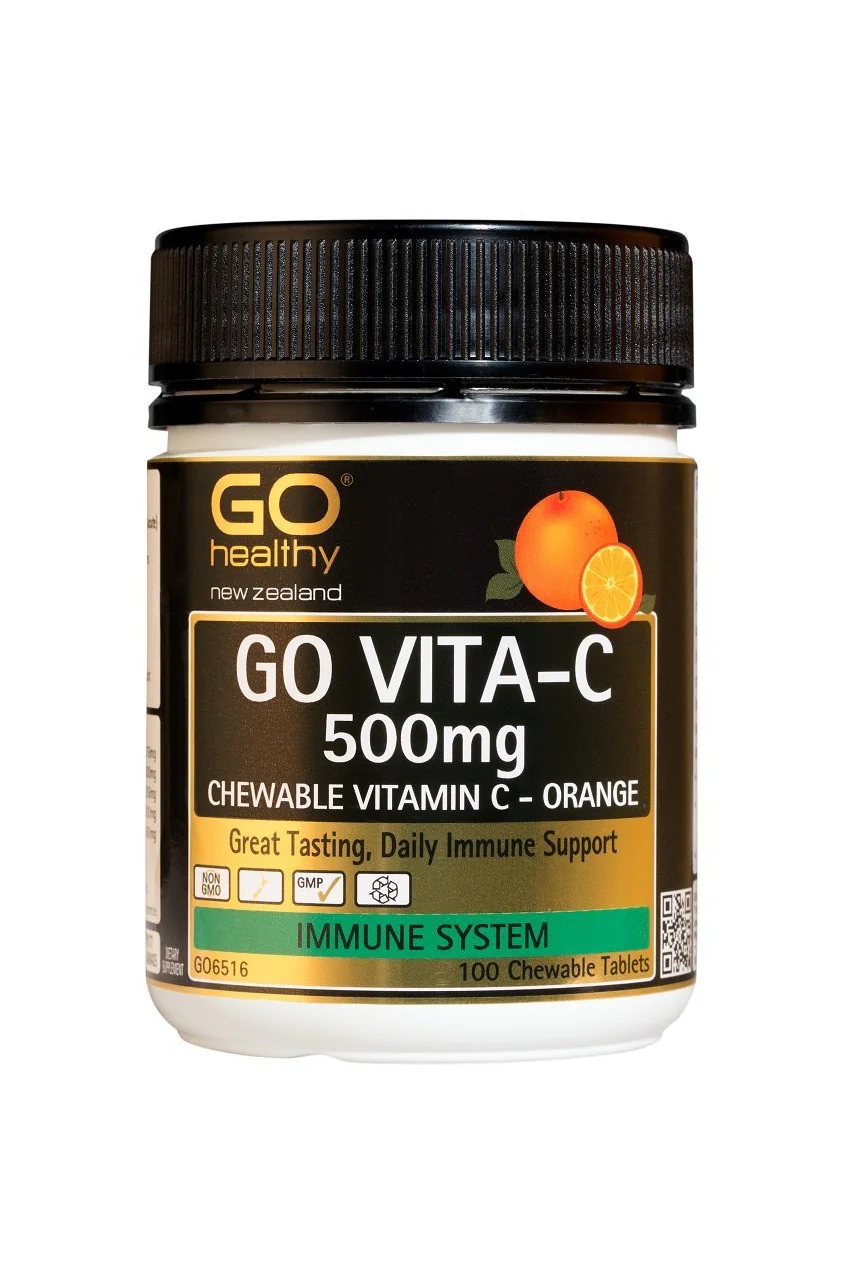 GO HEALTHY Vita-C 500mg Orange 100 Chewable Tabs