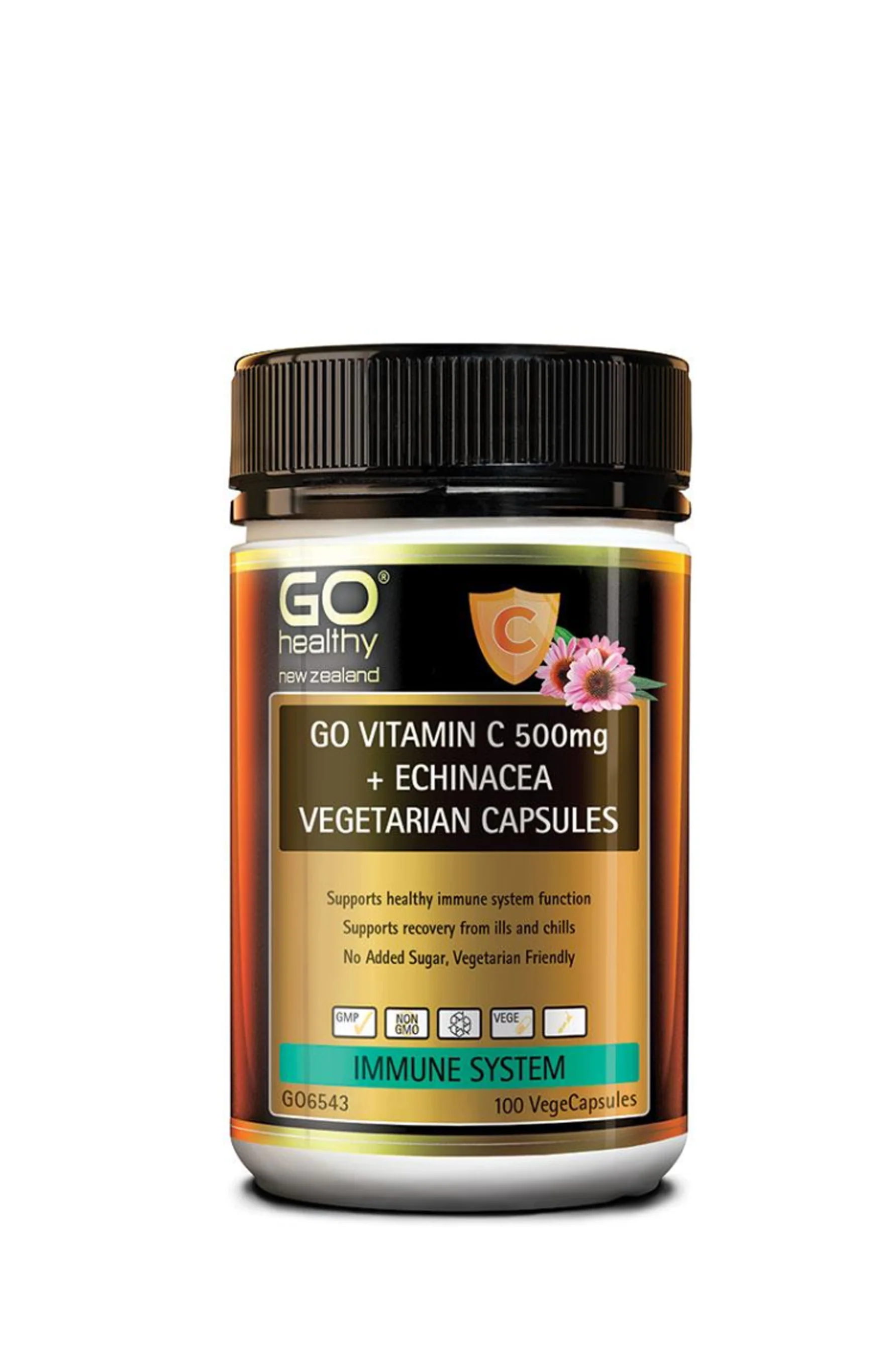 GO HEALTHY Vitamin C 500mg + Echinacea Vege Capsules 100