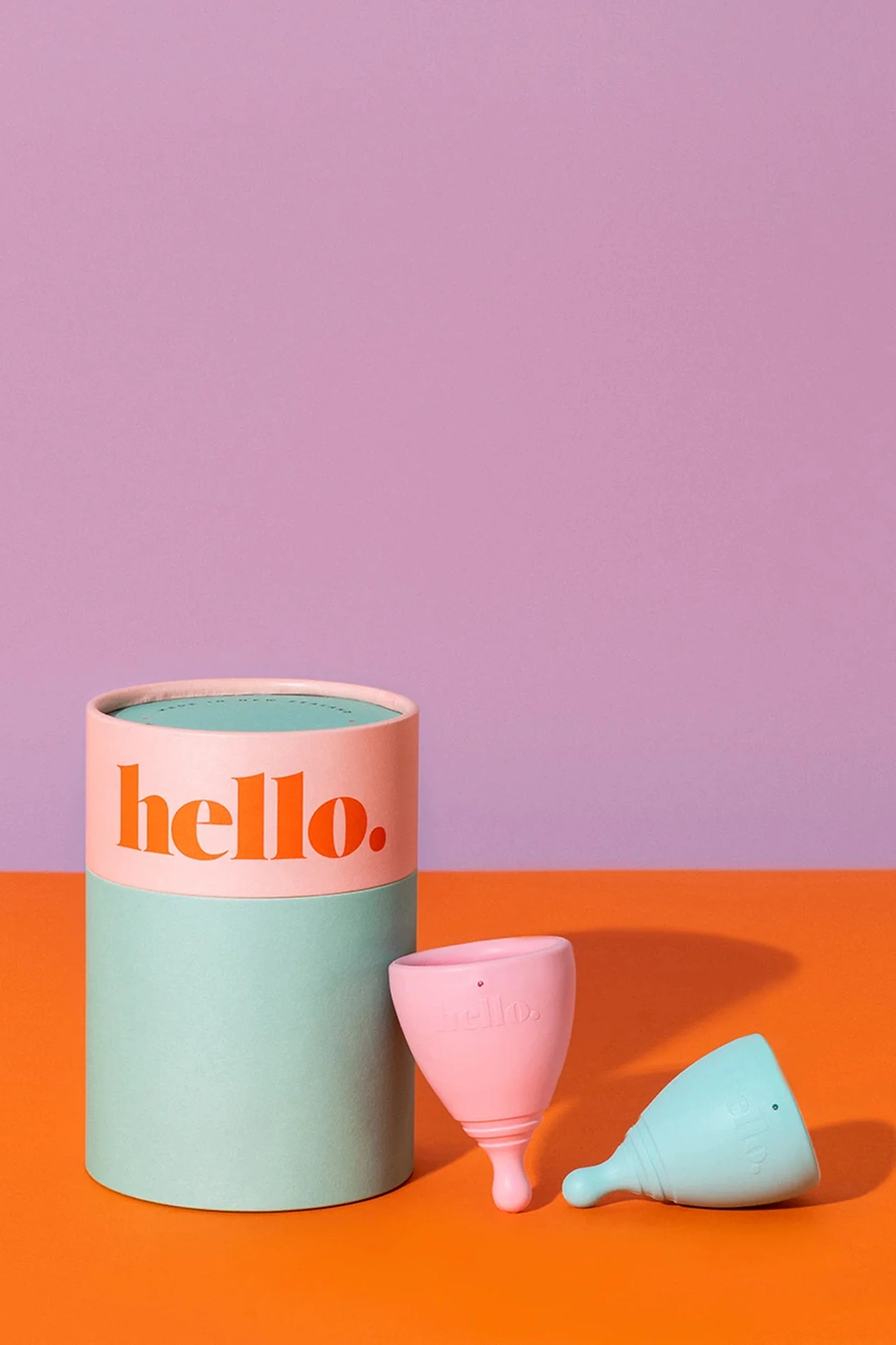 HELLO Cup Double Box - Small/Medium Blue & Large Blush