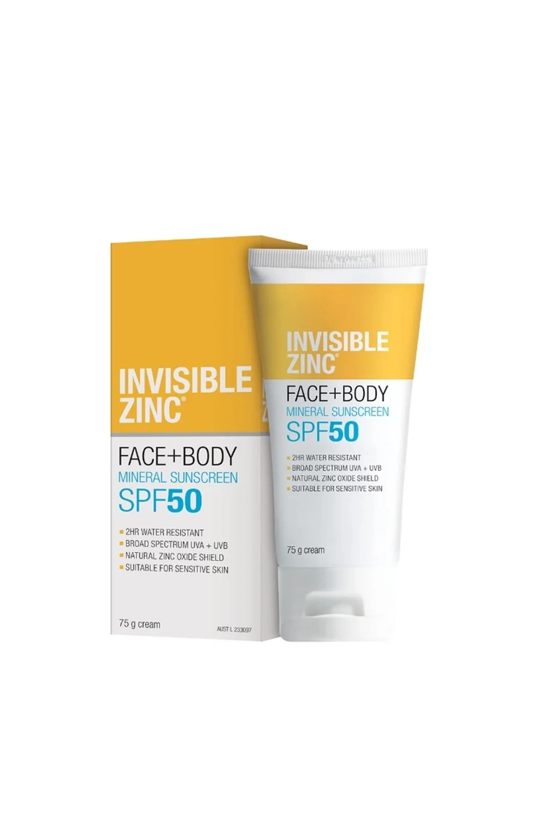 Invisible Zinc Face & Body SPF50+ 75g