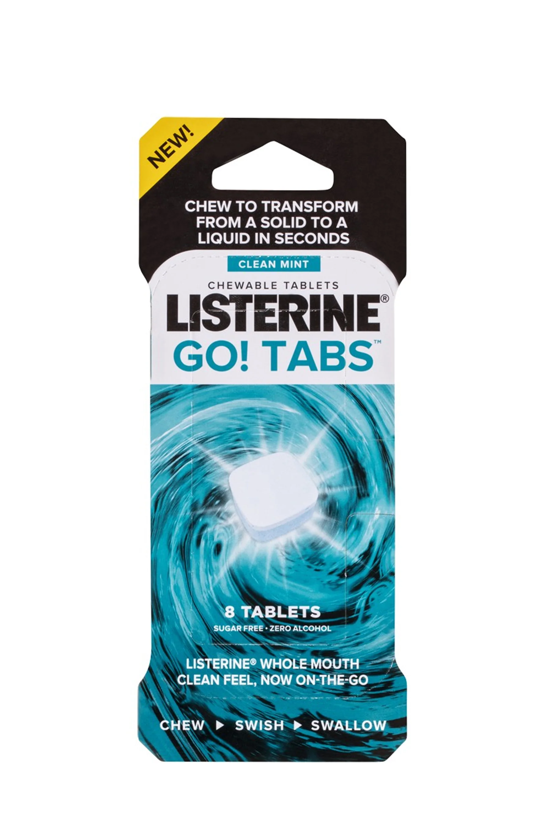 LISTERINE Go! Tabs Clean Mint Chewable Tablets 8s