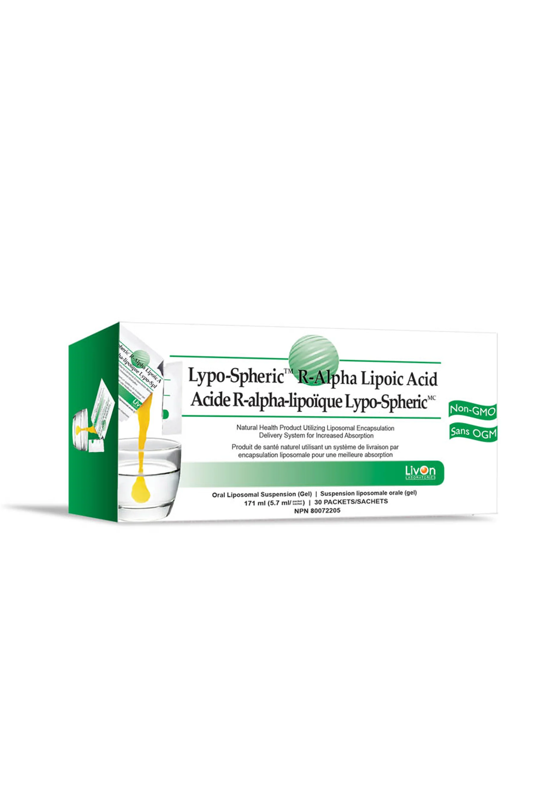 LivOn Lypo-Spheric R-Alpha Lipoic Acid 30 Sachet
