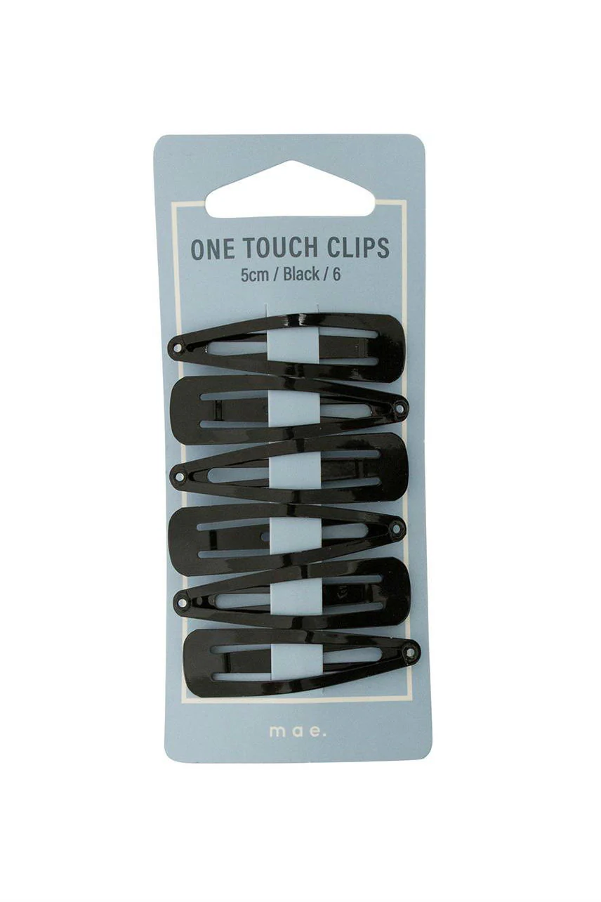 MAE 40-2103BK One Touch Clip 5cm Black 6pcs