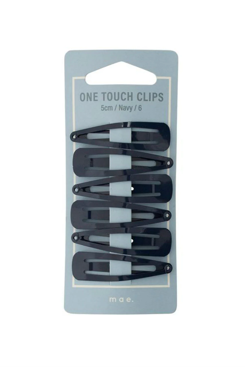 MAE 40-2103NA One Touch Clip 5cm Navy 6pcs