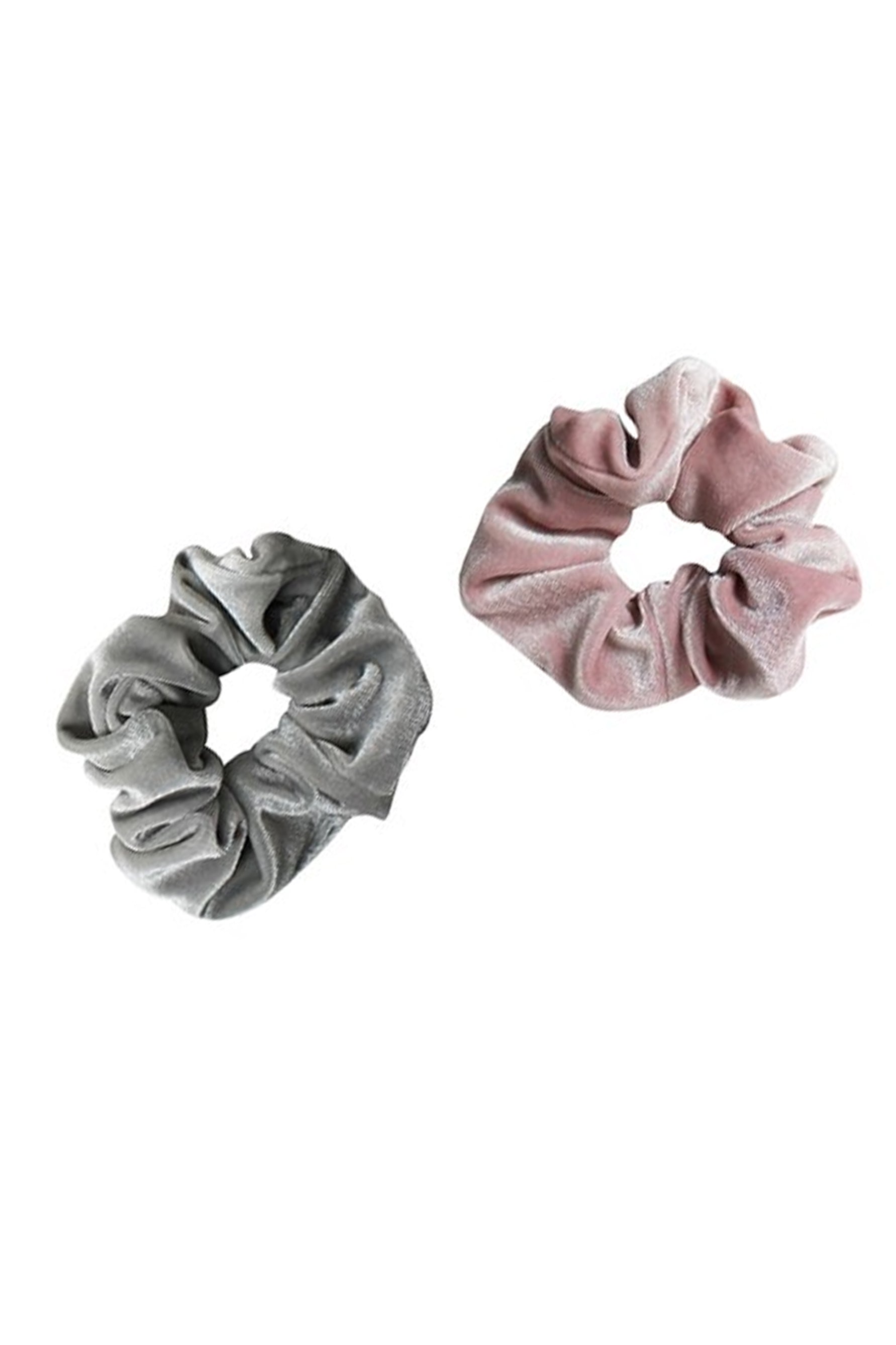 MAE 40-2236  Elastics Scrunchies Pink & Grey 2 Pack