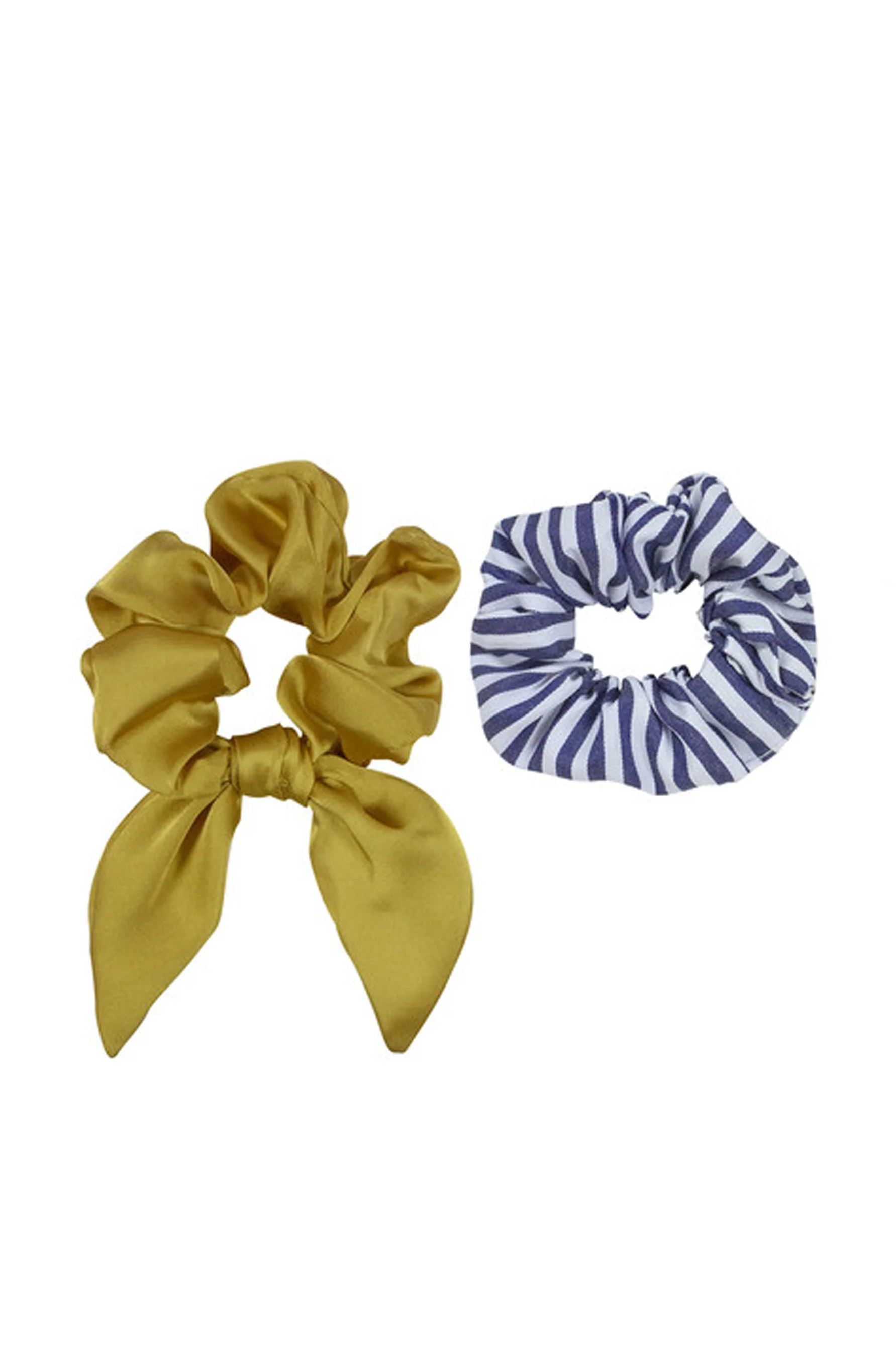 MAE 40-2237 Elastics Scrunchies Mustard & Stripes 2 pack