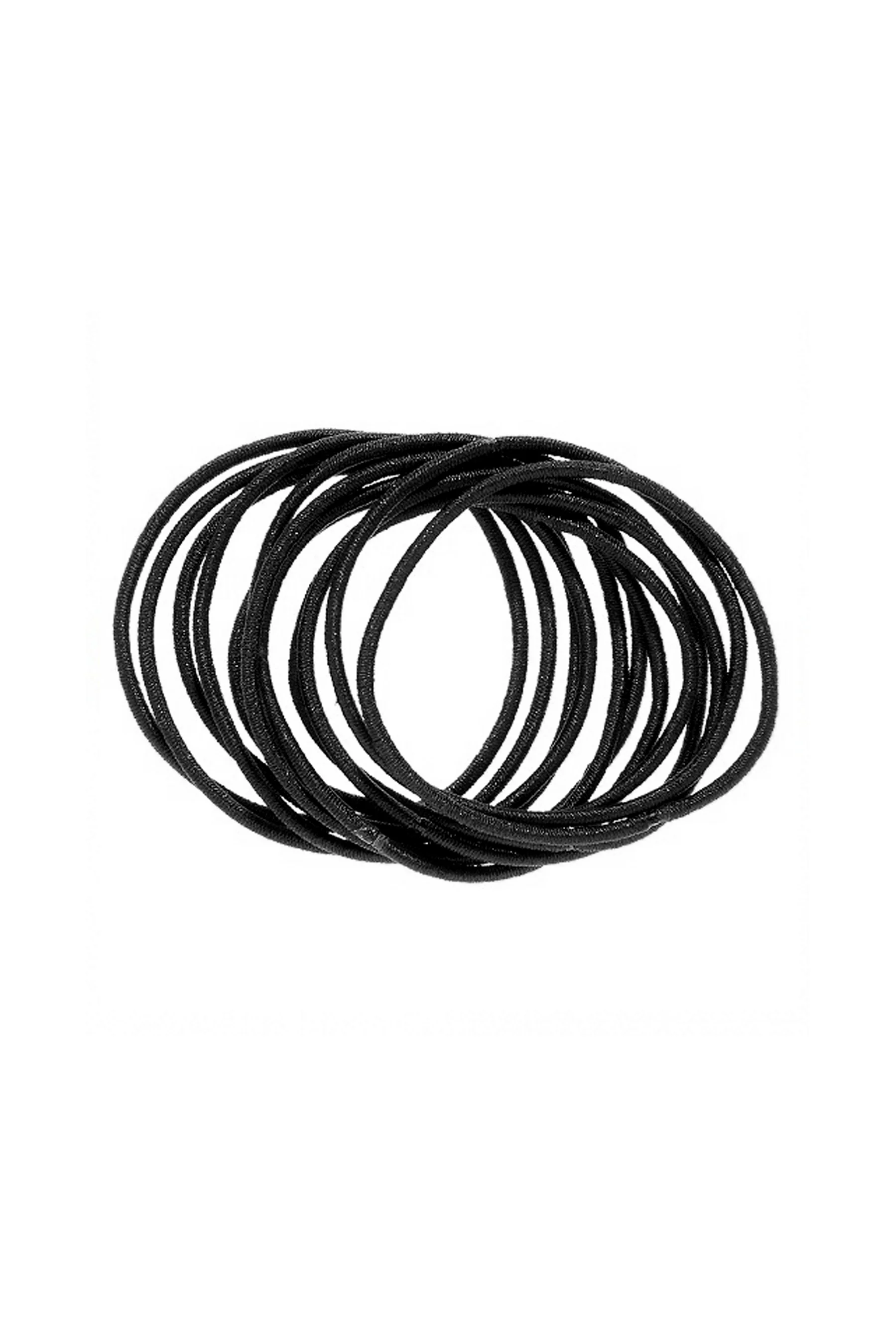 MITA Snag Free Elastic Thin Hair Ties Black 28
