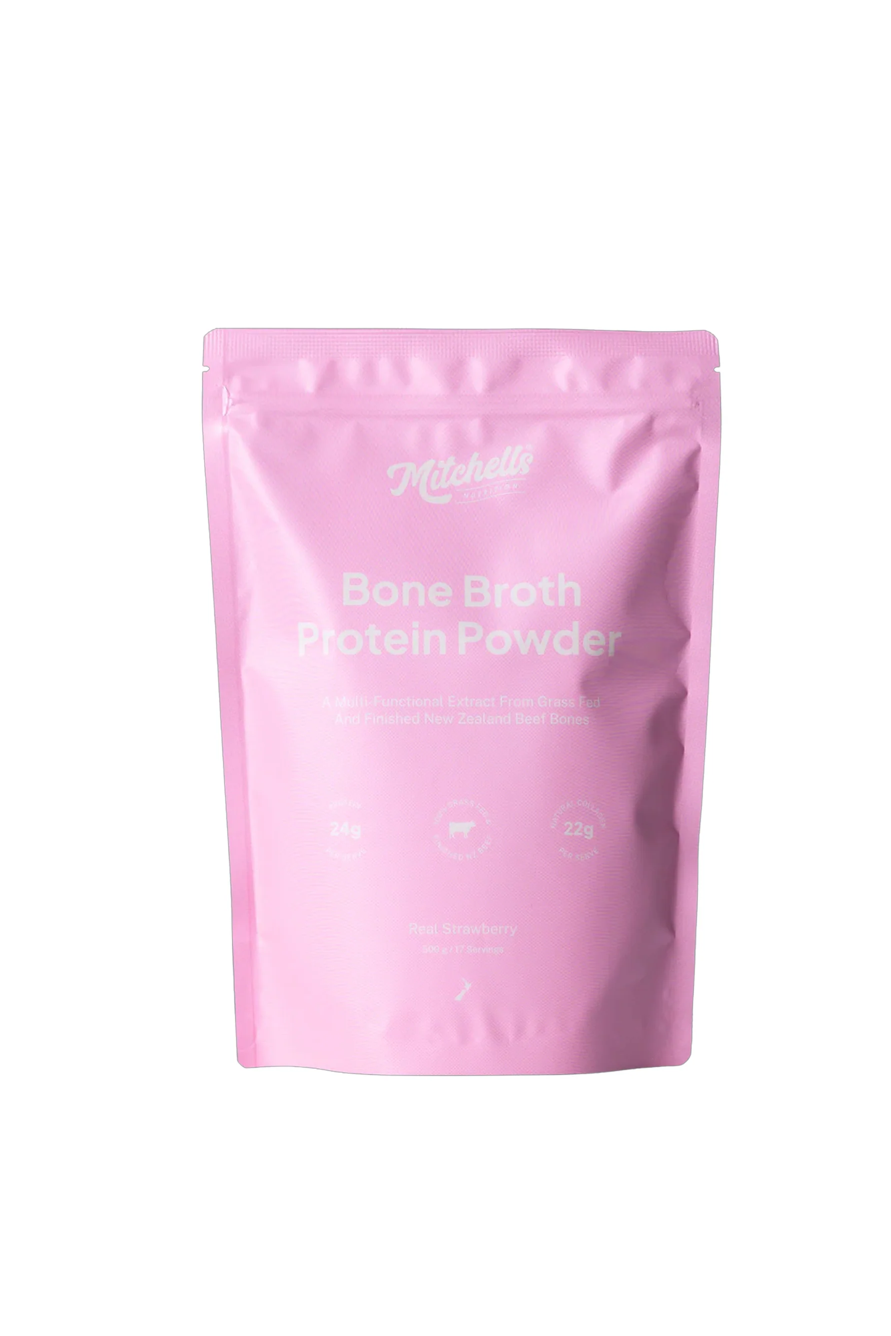 MITCHELLS Bone Broth Protein Powder Strawberry 500g