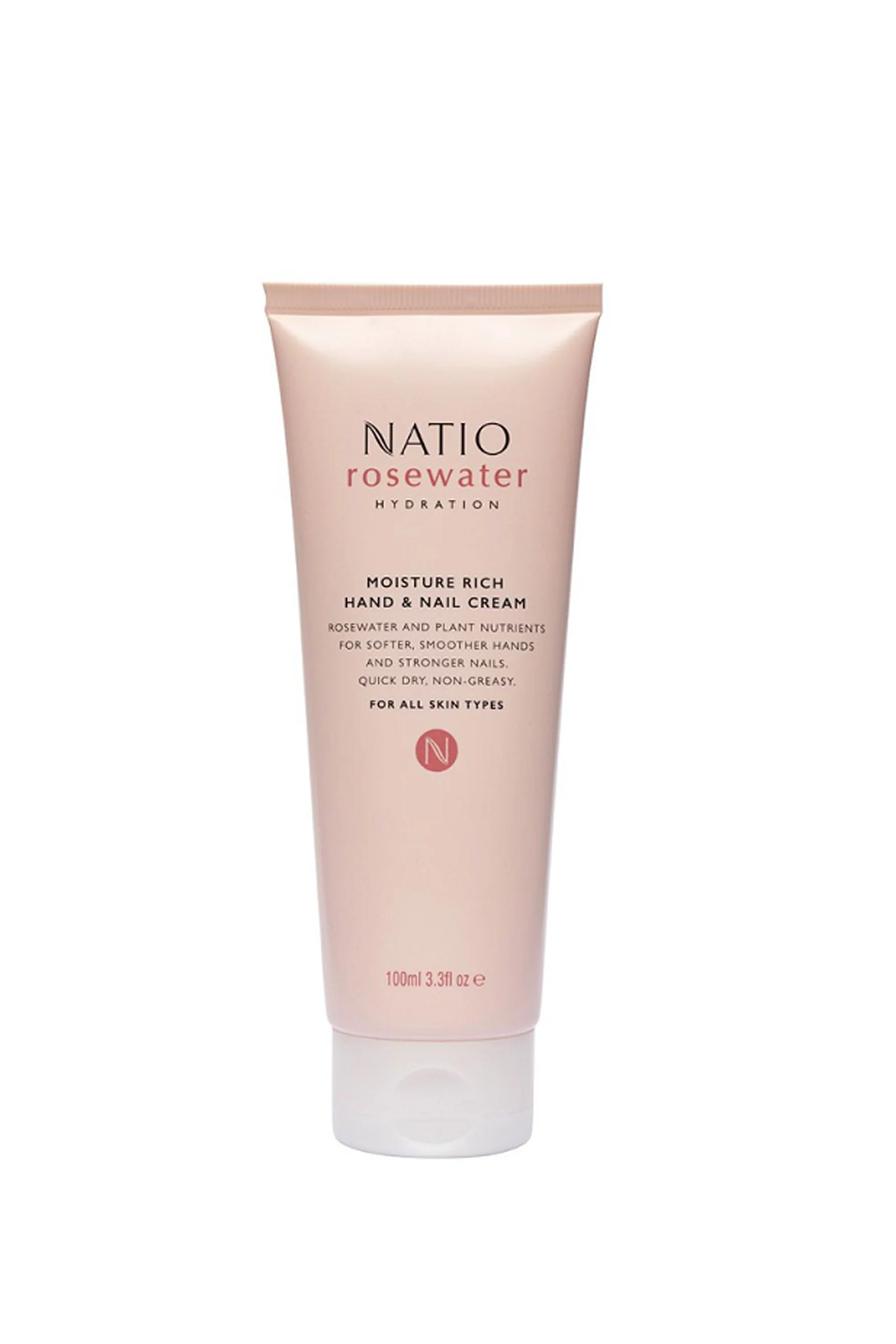 NATIO Rosewater Moisture Rich Hand & Nail Cream 100ml