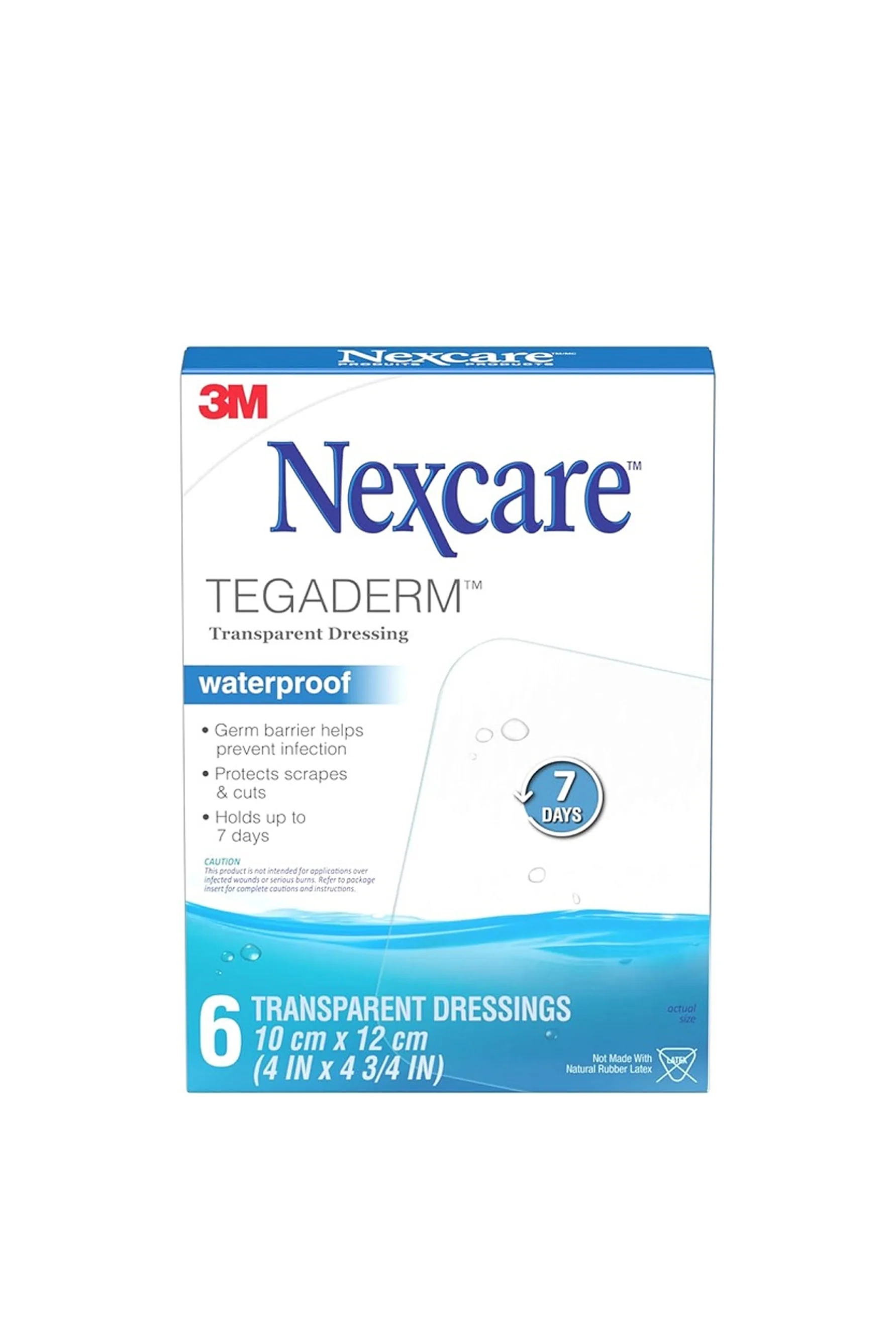 NEXCARE Tegaderm Waterproof Transparent Dressing 10x12 cm 6s