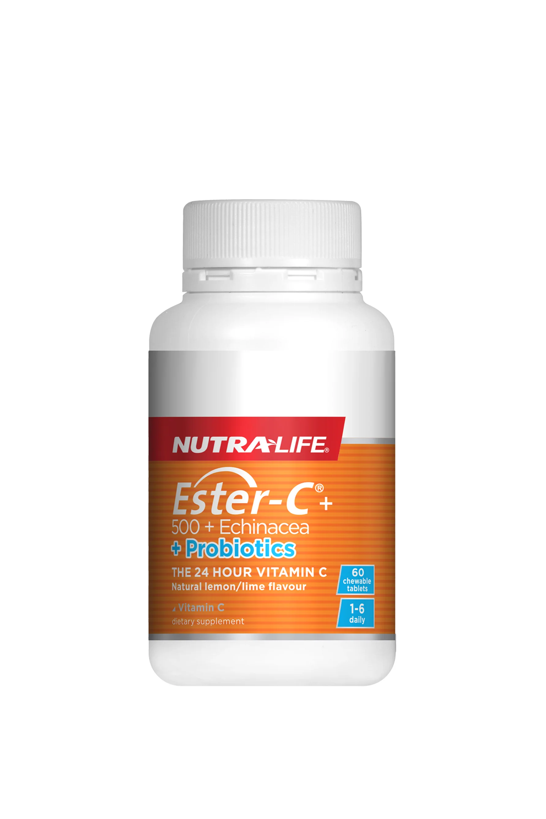 NUTRALIFE Ester-C®+ 500 + Echinacea + Probiotics Chewables 60 Tablets