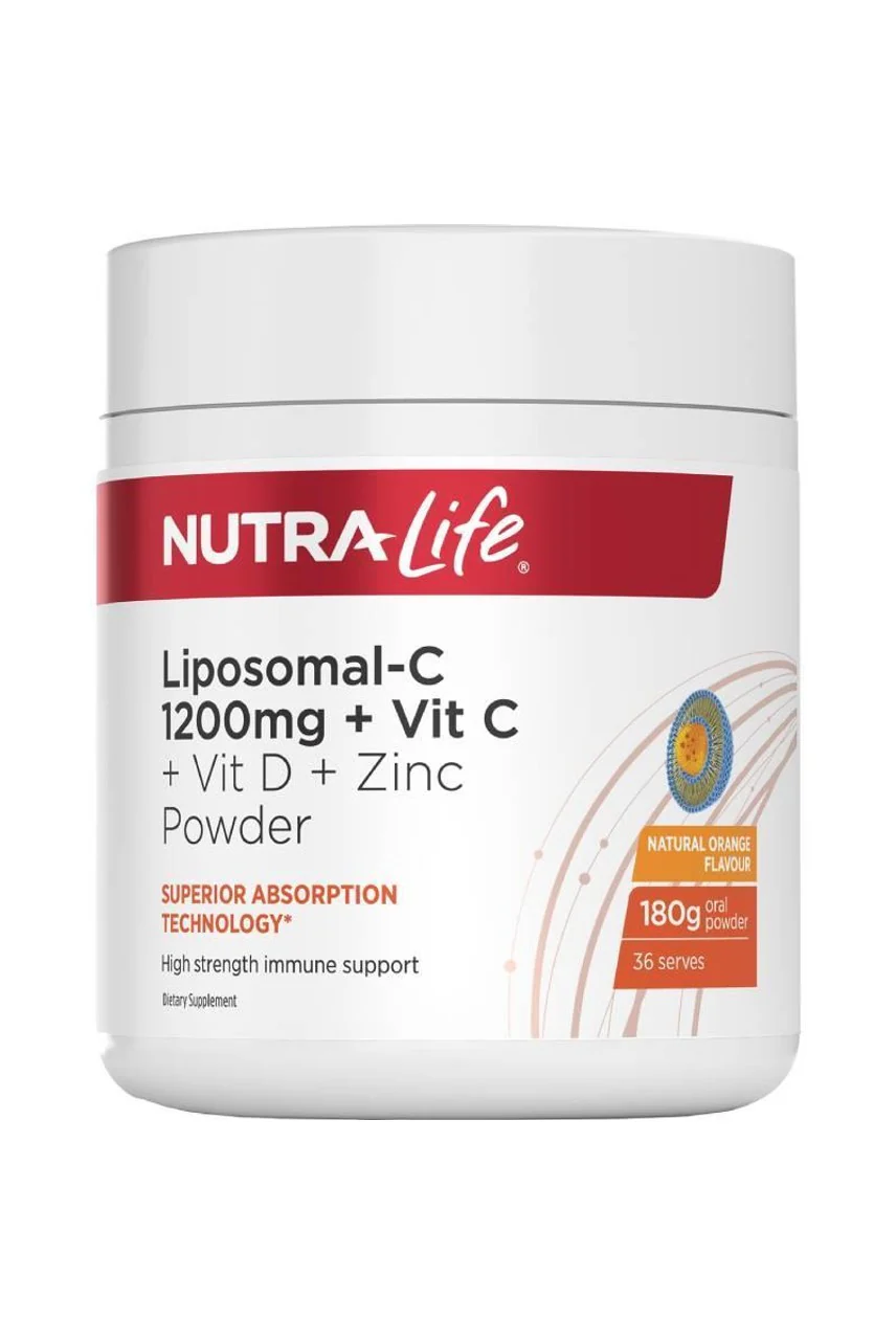 NutraLife Liposomal C 1,200mg Vitamin C With Vit D & Zinc Powder 180g