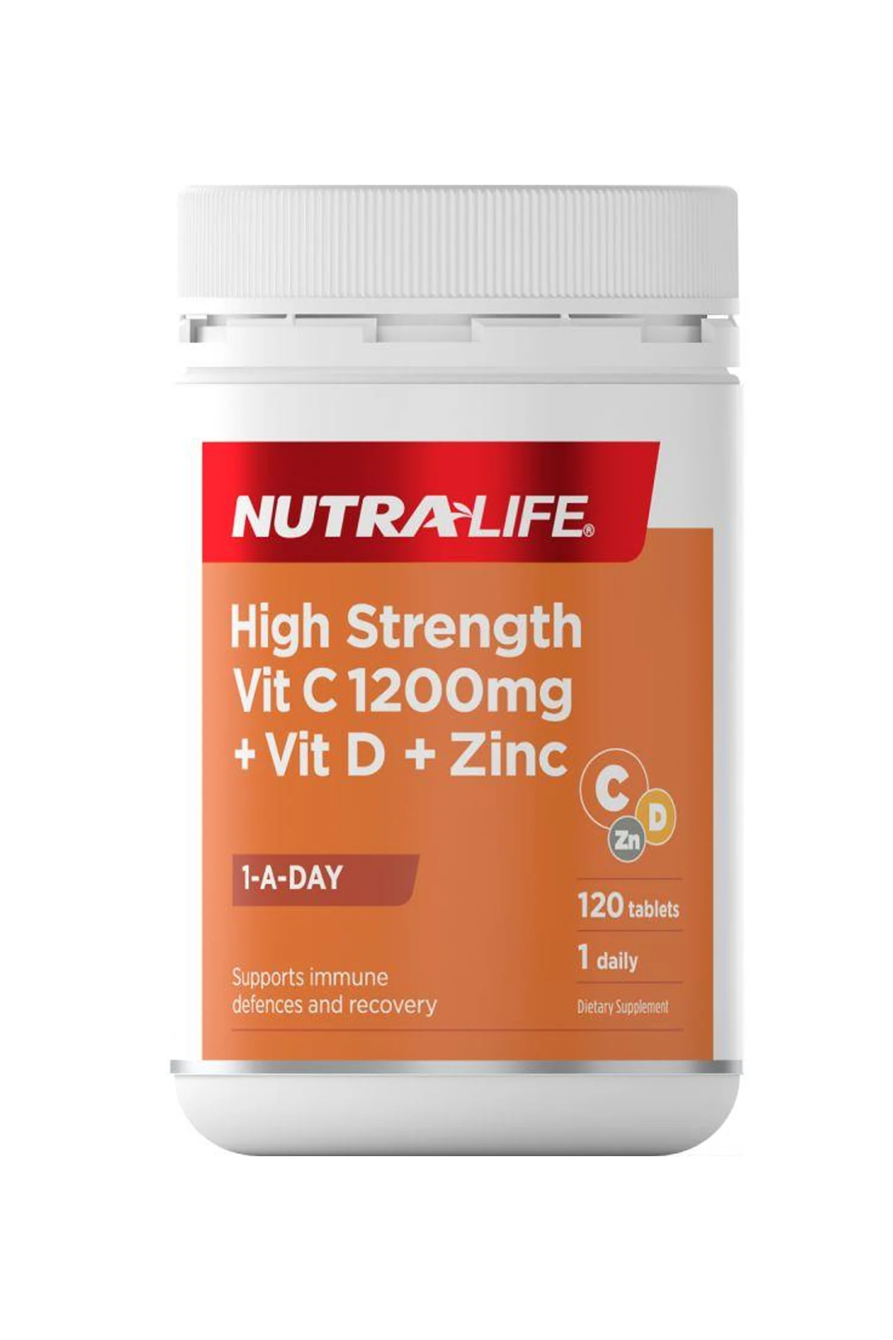 NUTRALIFE Vitamin C 1200mg+Vit D+Zinc Tabs 120s