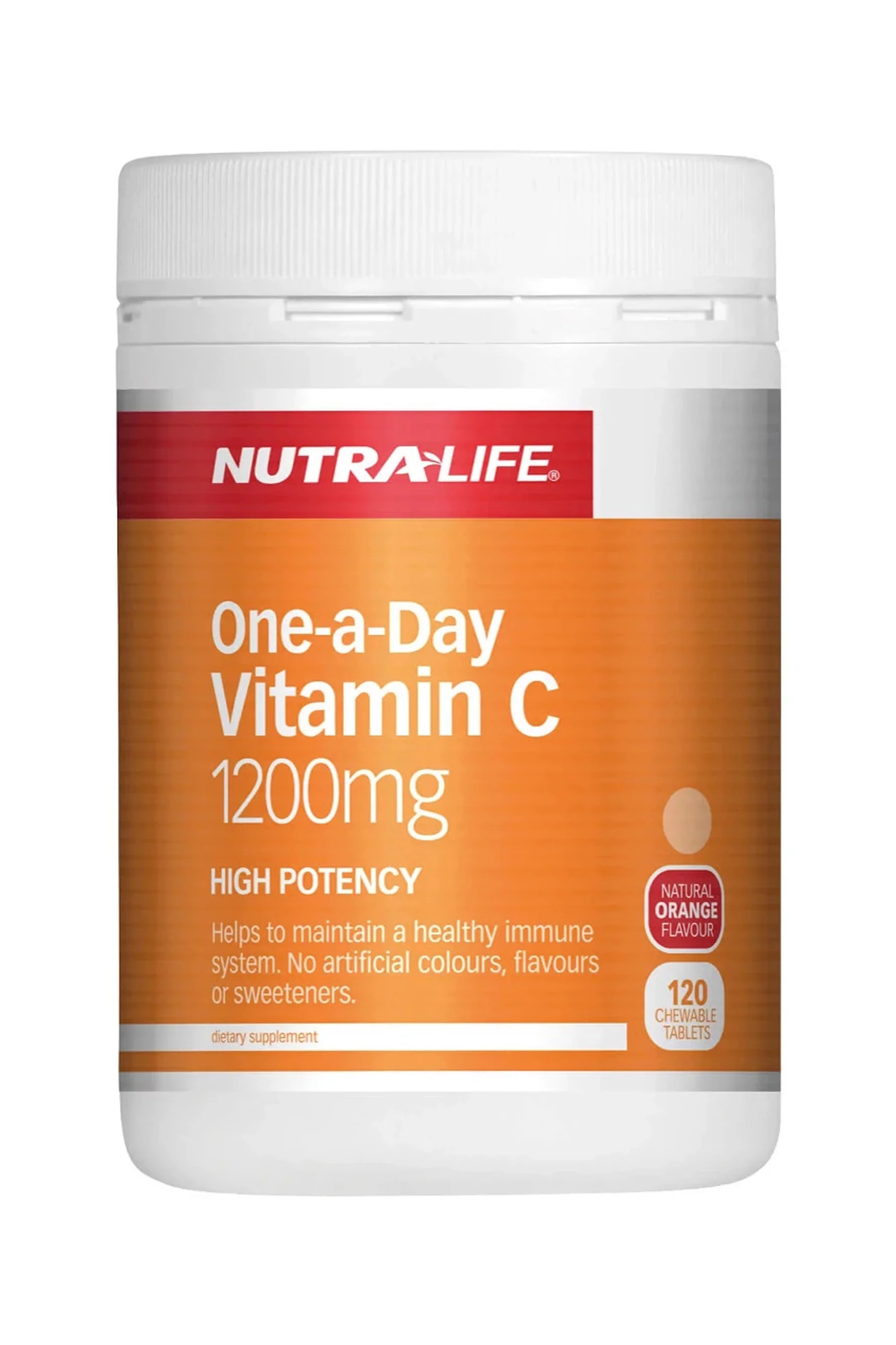 NUTRALIFE Vitamin C 1200mg High Potency 1-a-DAY Chews 120tabs