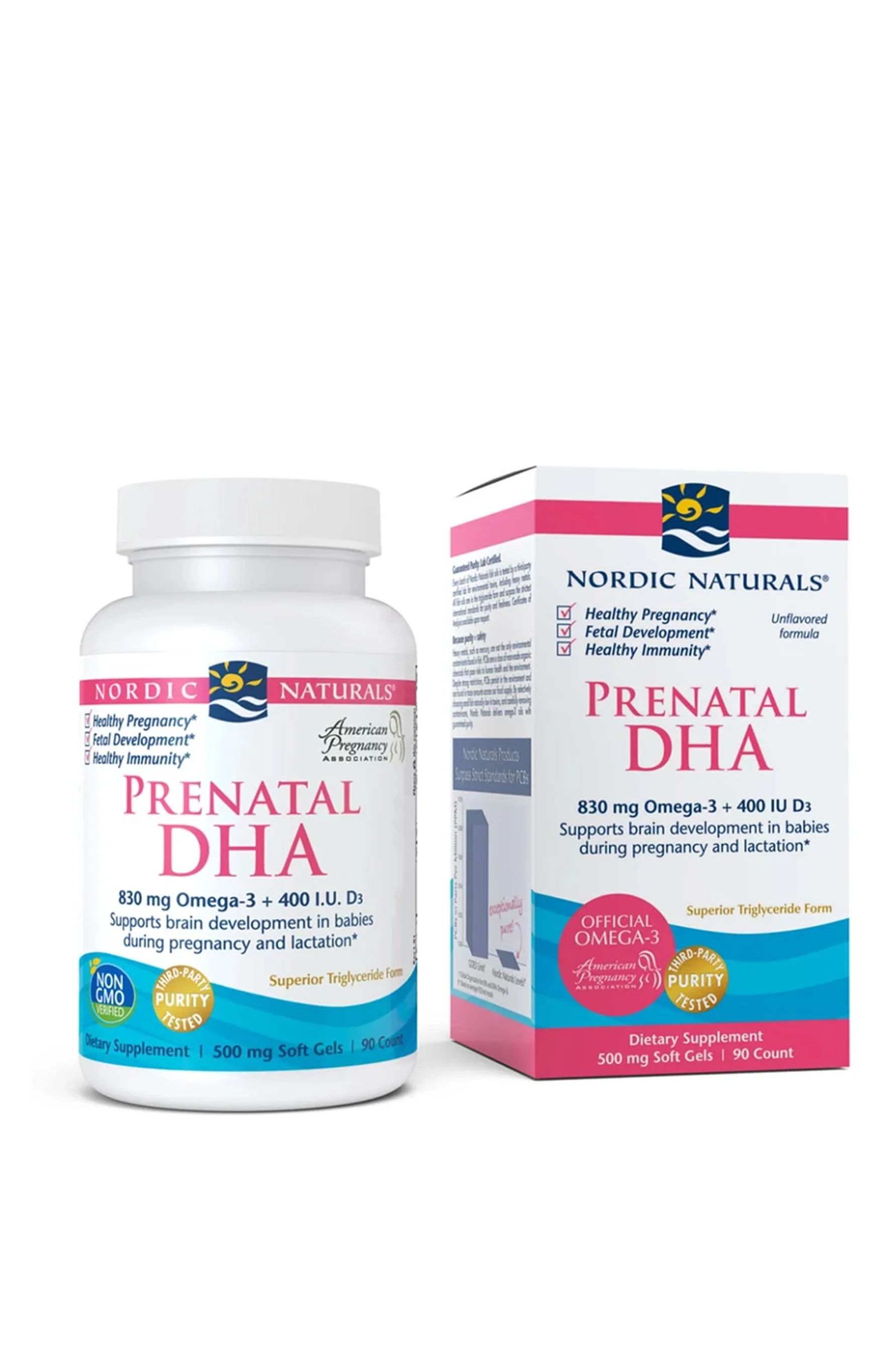 NORDIC NATURALS Prenatal DHA 830mg + Vitamin D3 400IU 90s